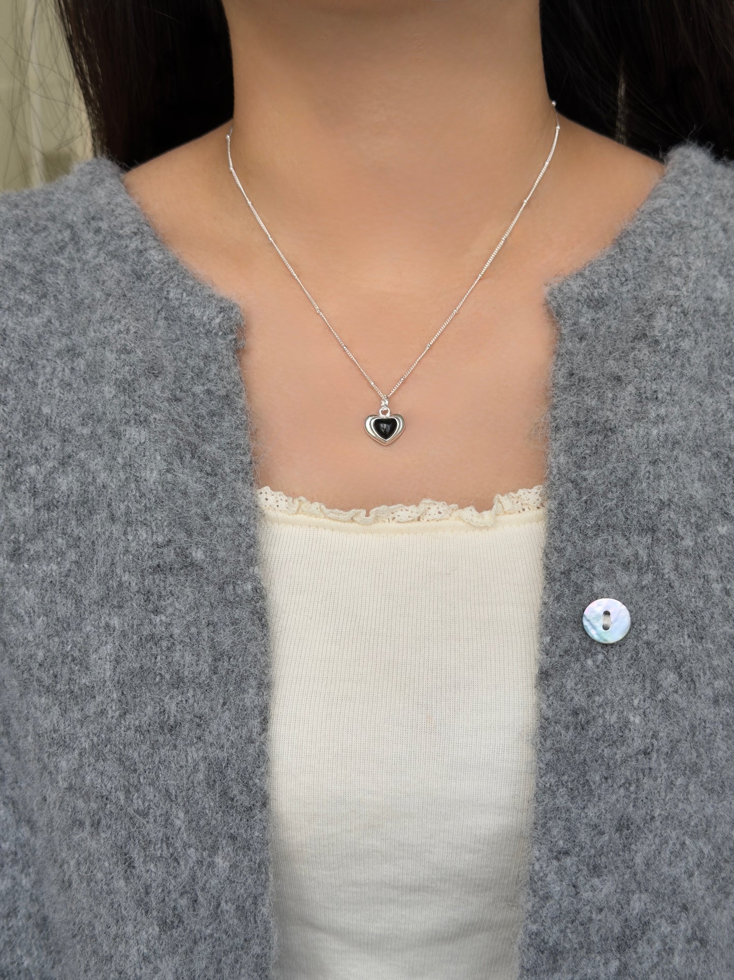 推薦款💝復古感滿滿愛心原石項鍊