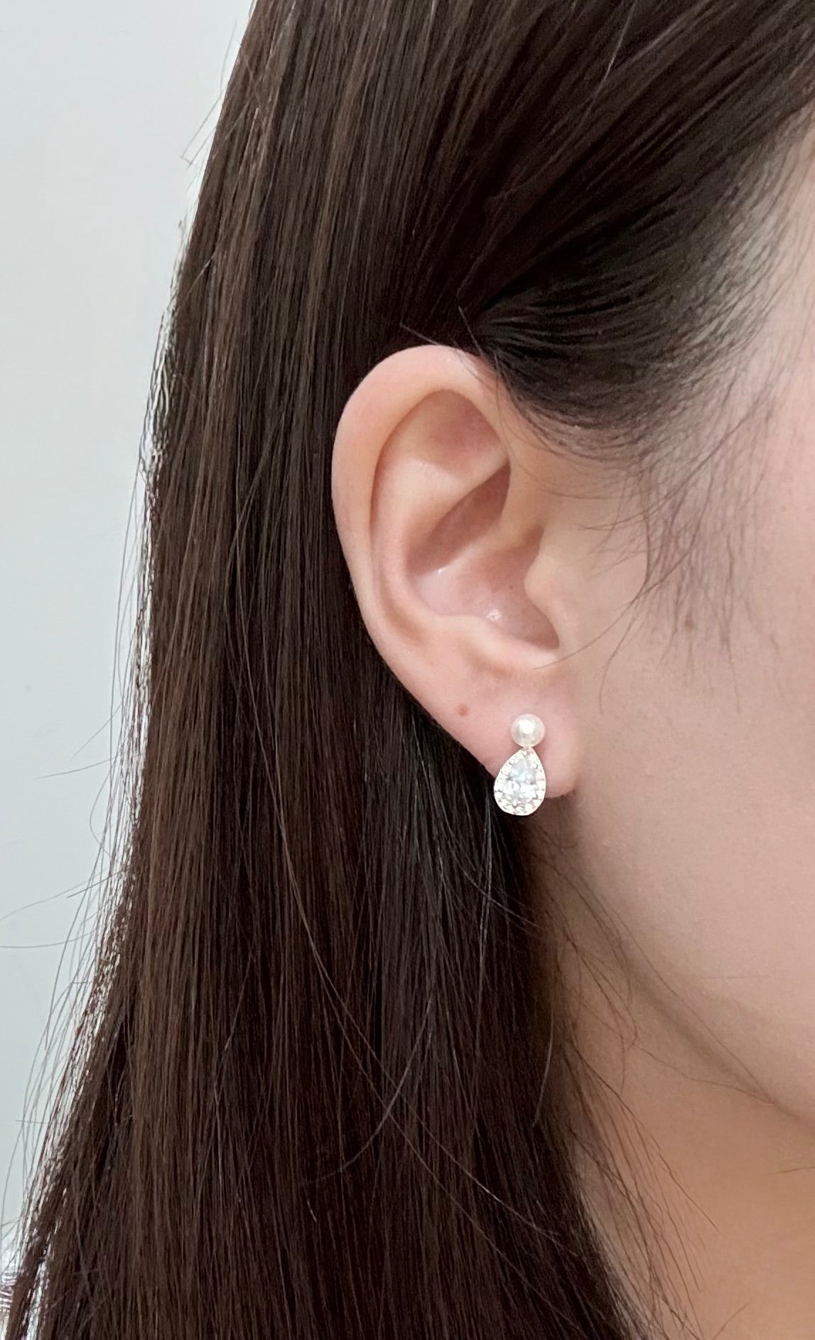 經典珍珠水滴耳環