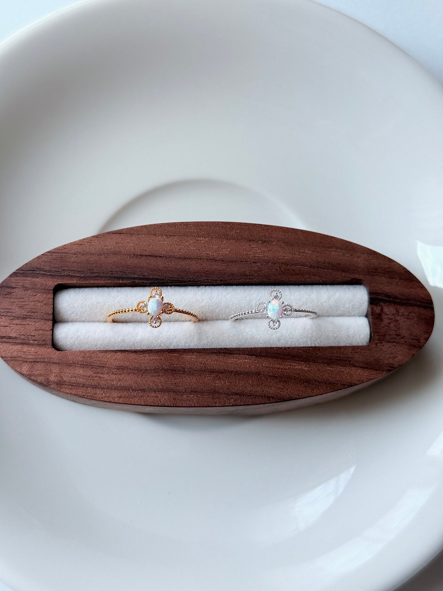 簡約復古歐泊石戒指