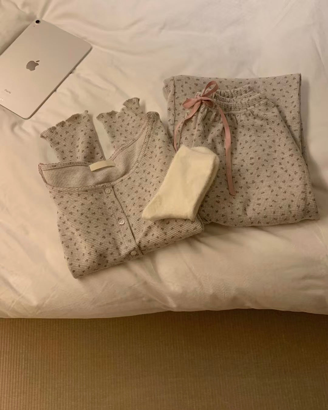 花朵羅紋睡衣套裝