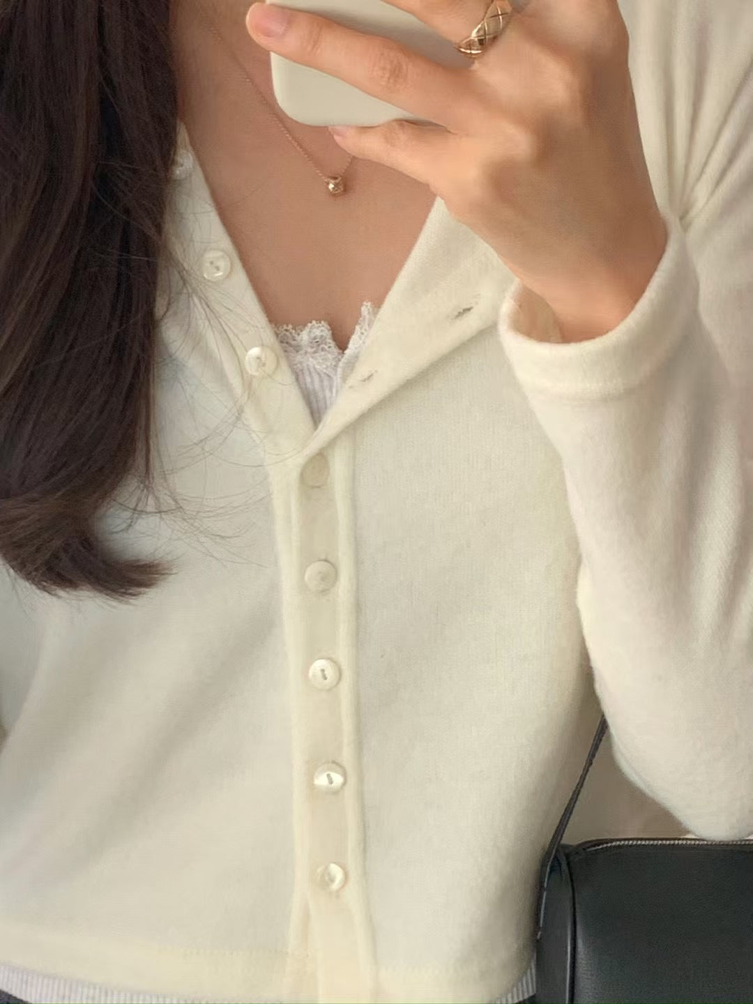 安哥拉羊毛針織開襟衫