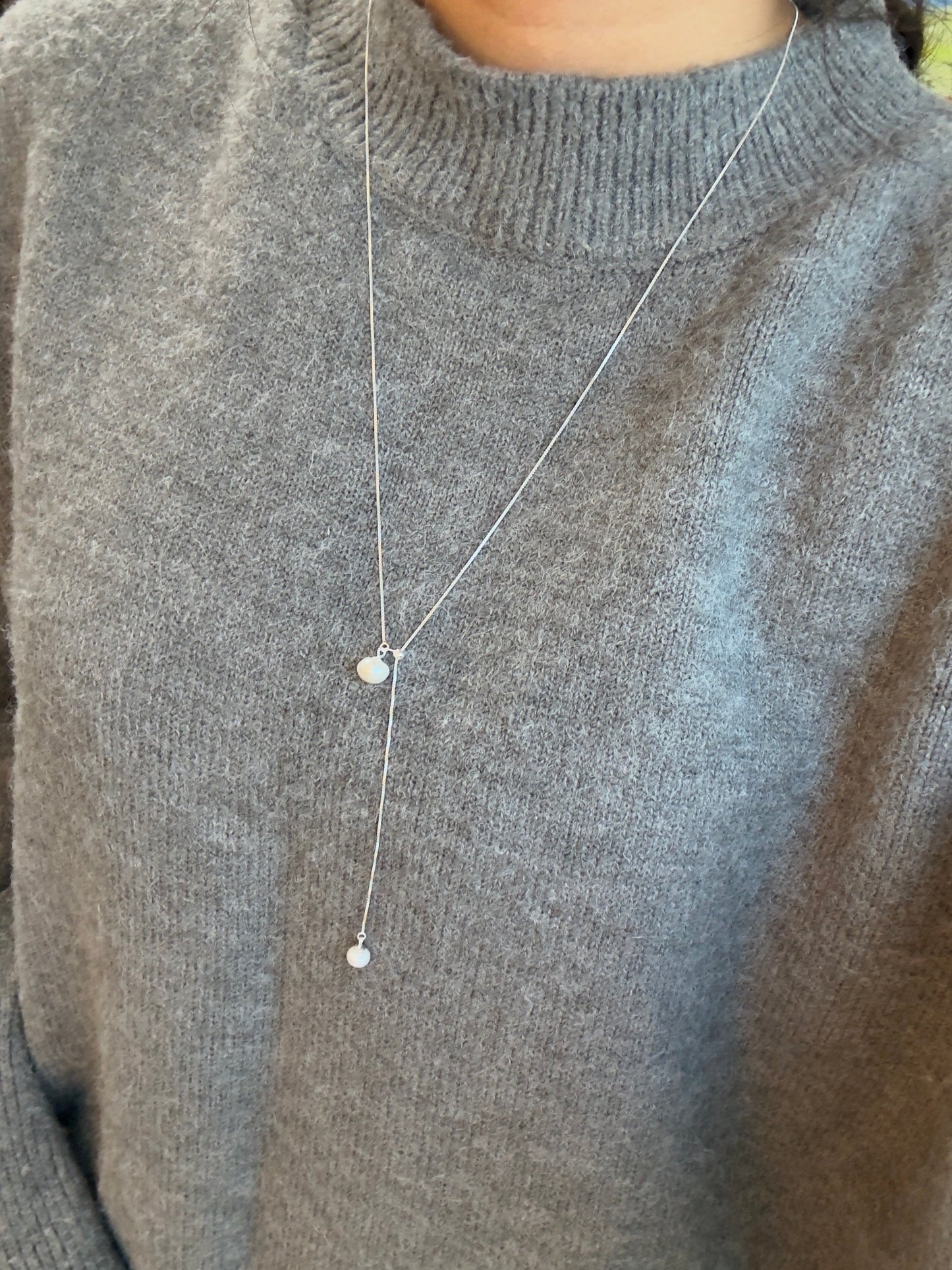 氣質穿搭必備 淡水珍珠調節長鏈毛衣鏈🫧