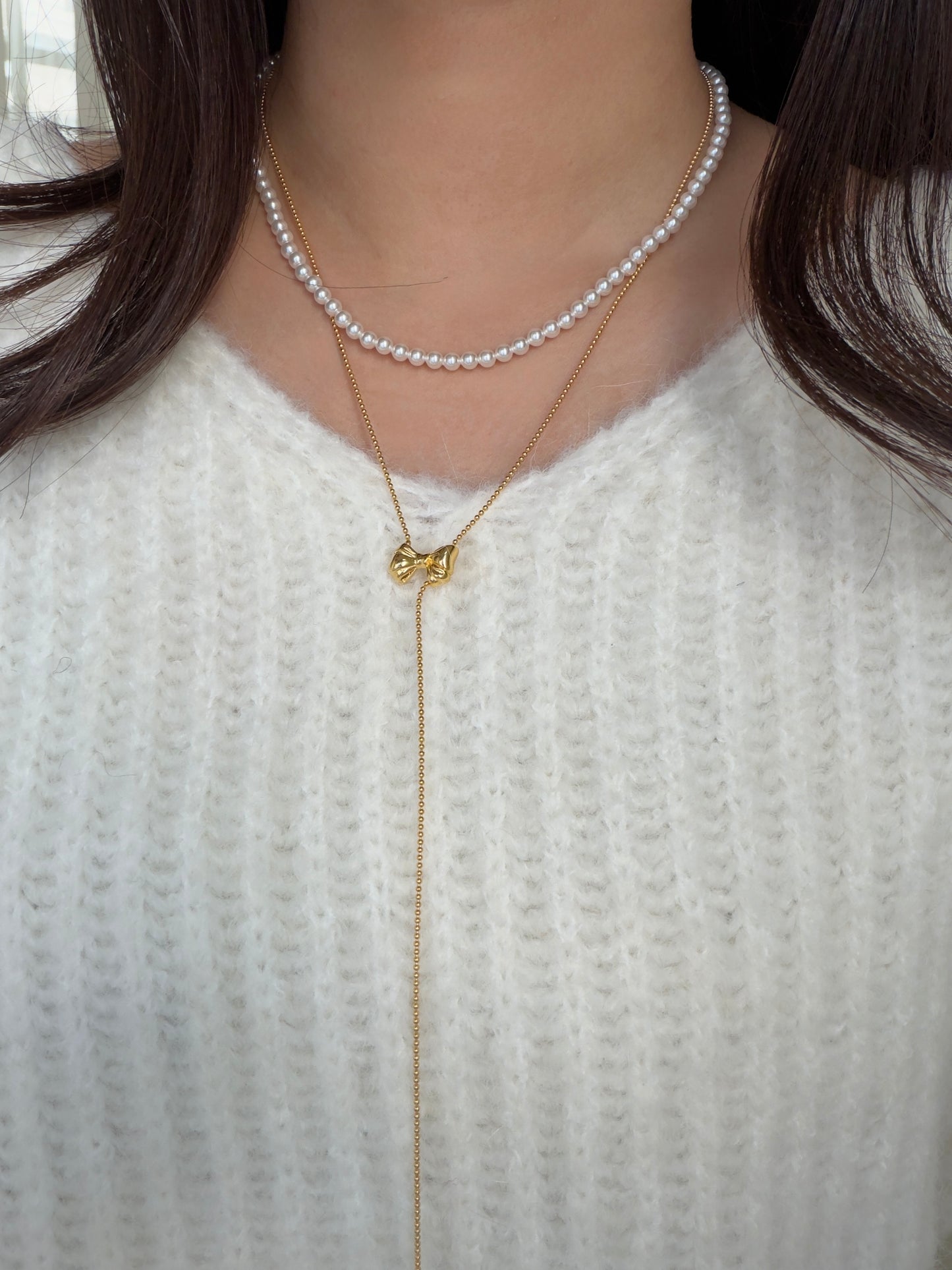 重磅推薦✨精緻蝴蝶結長鏈毛衣鏈