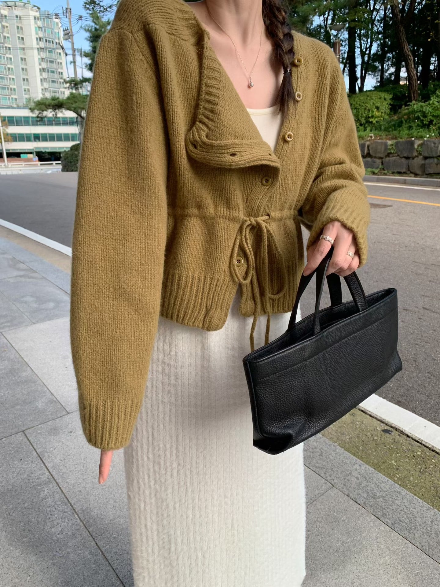 100%羊毛🦙溫柔綁帶抽繩針織外套