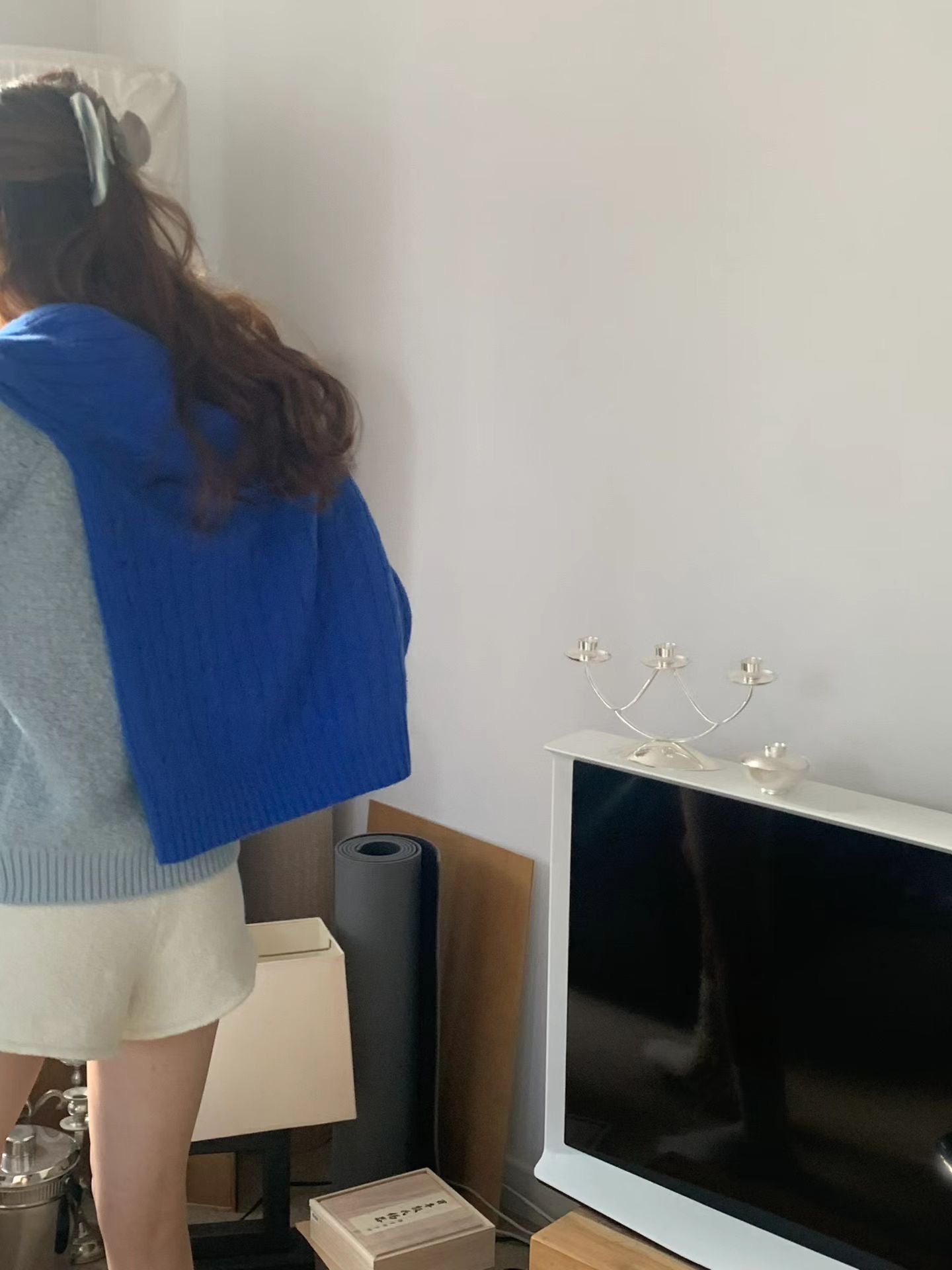 療癒色系🩵寶寶藍圈圈毛毛衣開衫