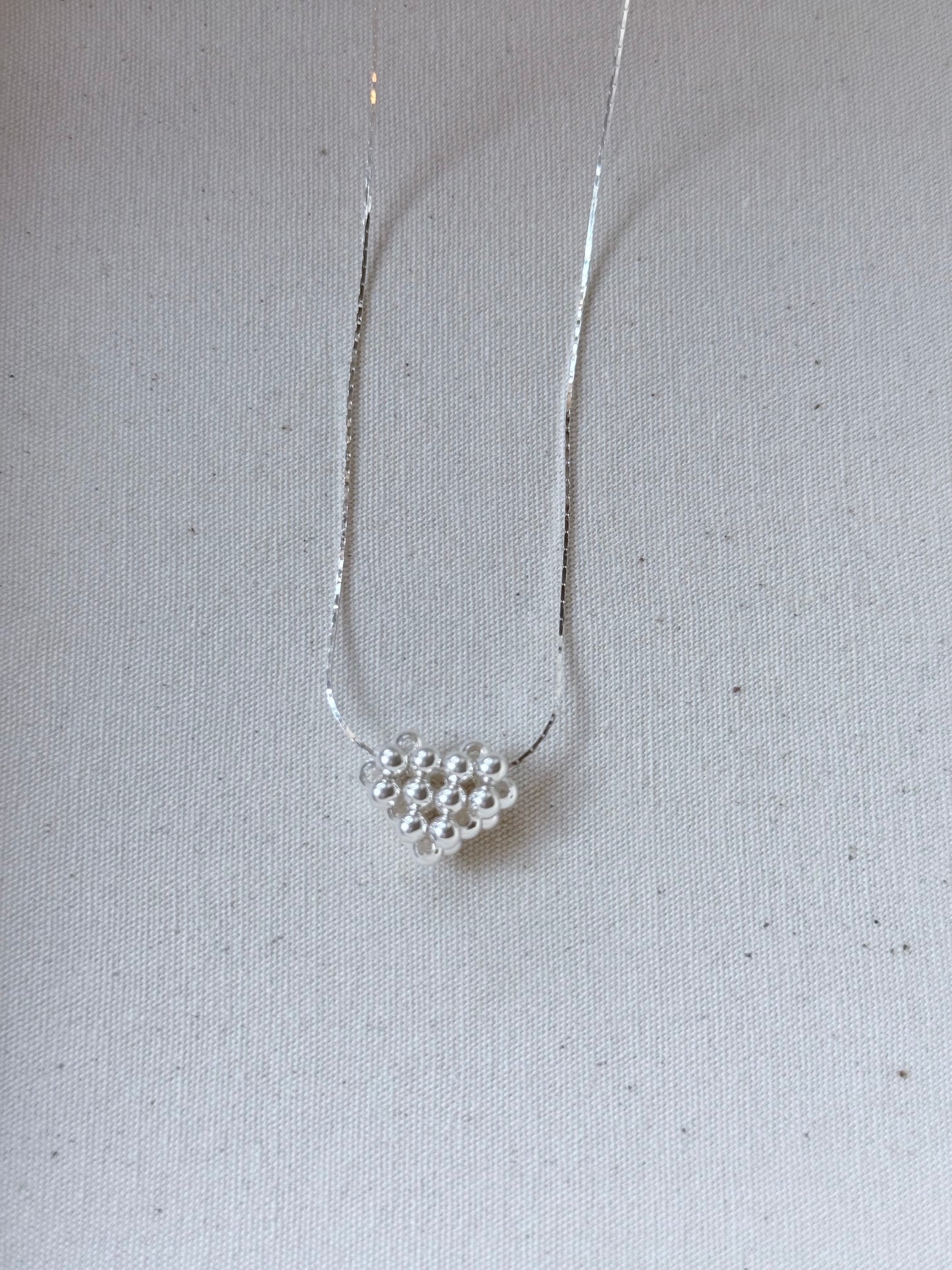 銀珠愛心項鍊Bubble Heart  Necklace