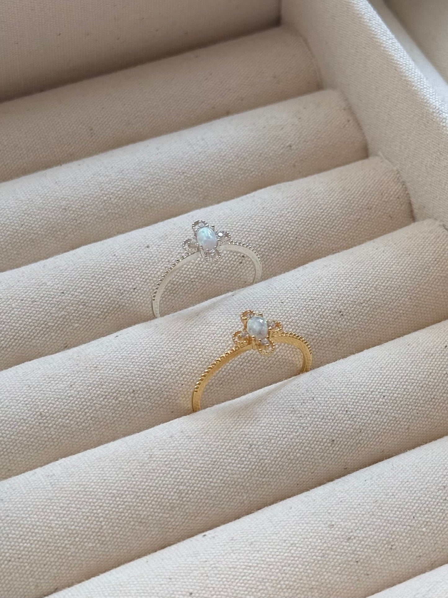 簡約復古歐泊石戒指