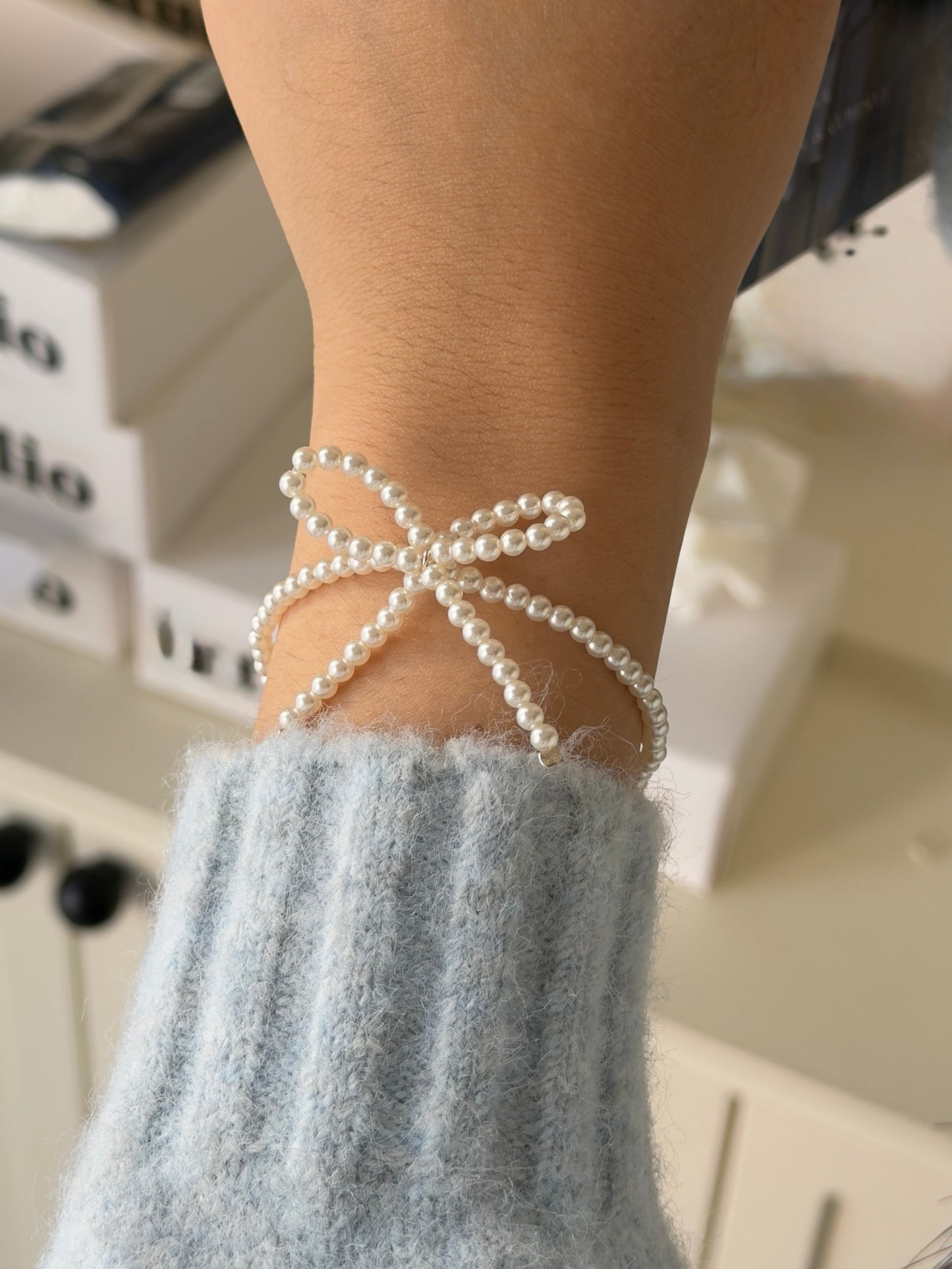 推薦款💝蝴蝶結珍珠手鏈