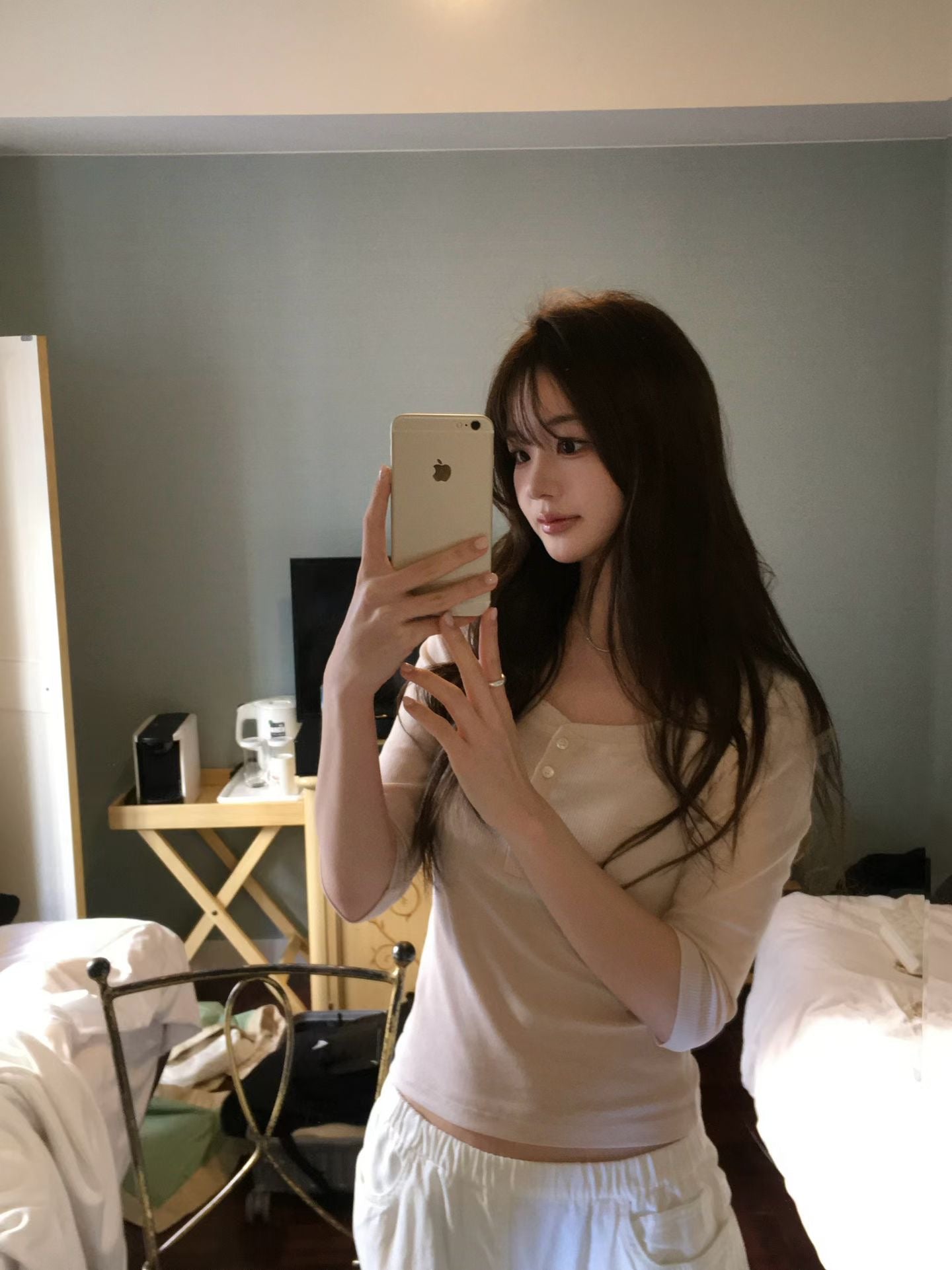 【現貨🍦】F36🇰🇷熱門檔口-棉質修身上衣