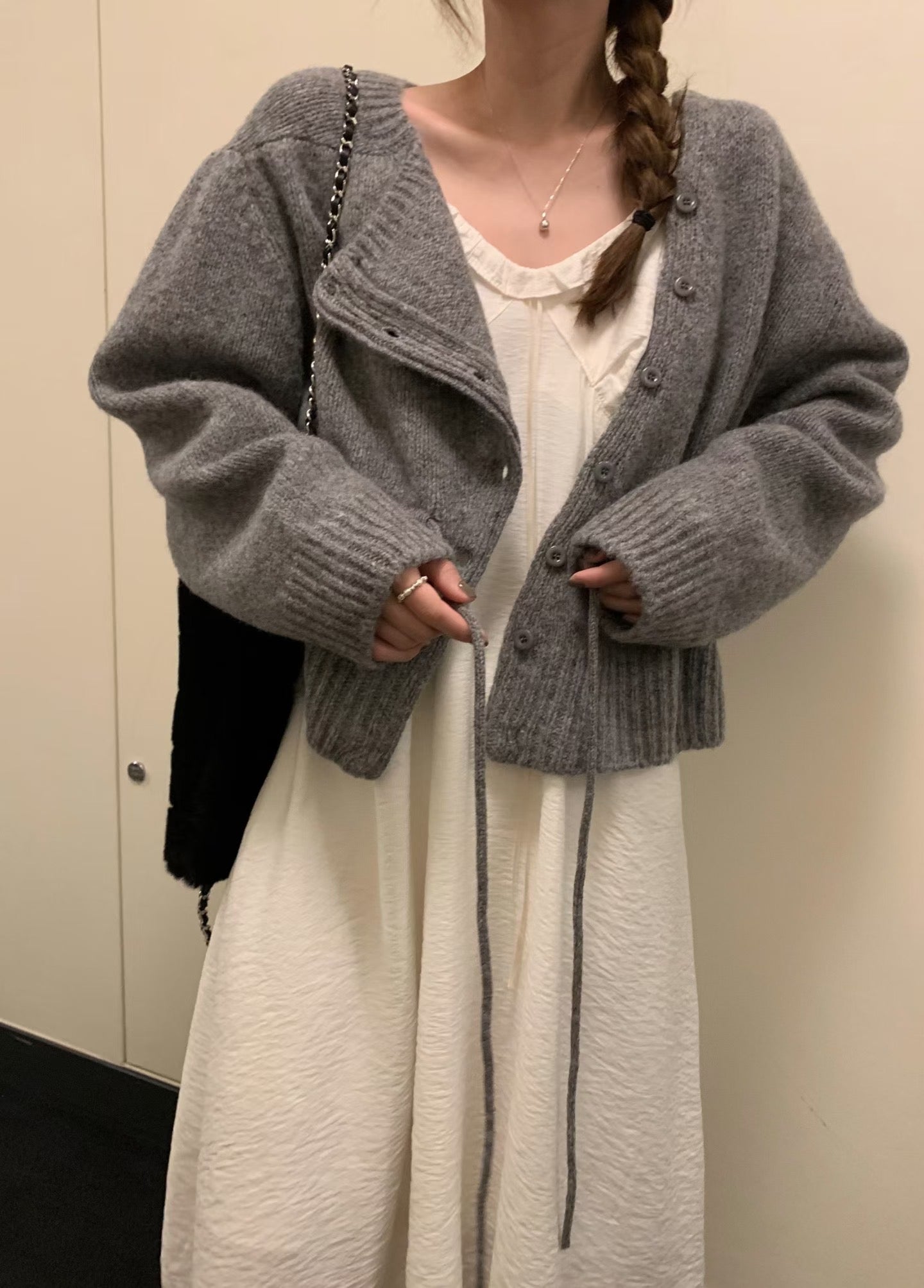 100%羊毛🦙溫柔綁帶抽繩針織外套