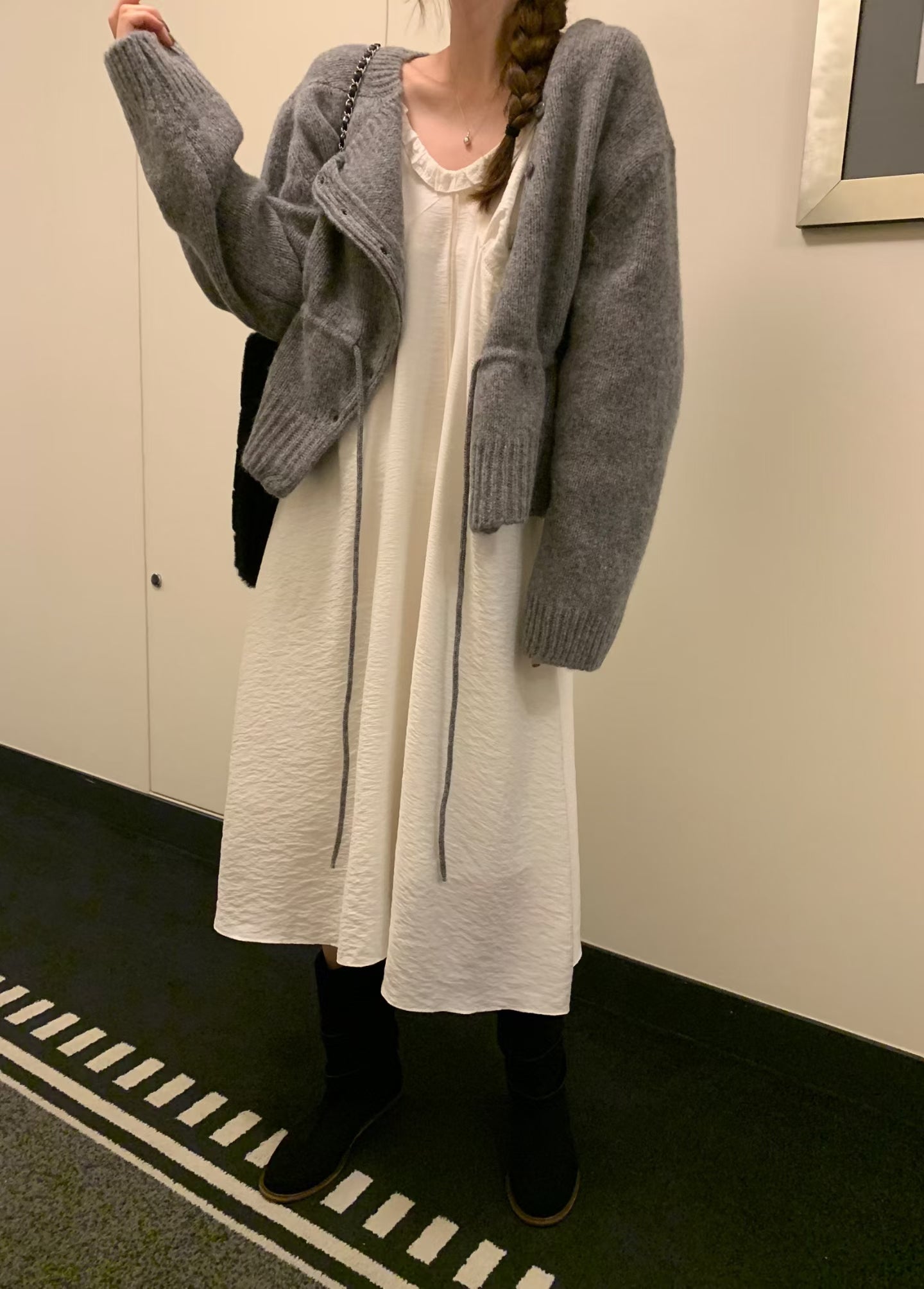 100%羊毛🦙溫柔綁帶抽繩針織外套