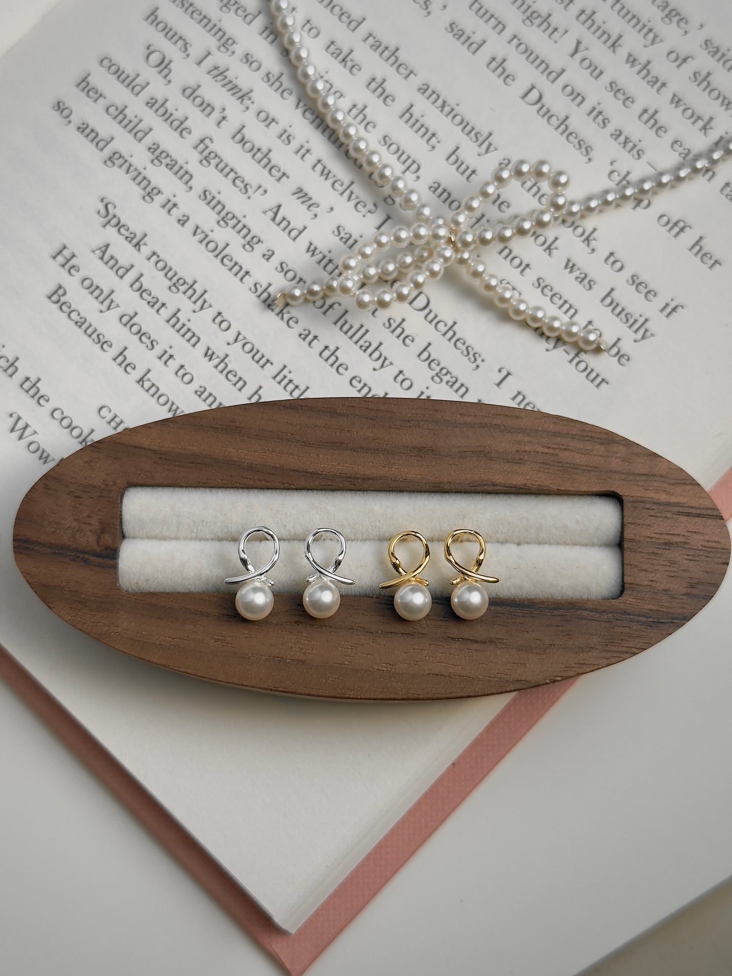 推薦款💖簡約線條珍珠耳環