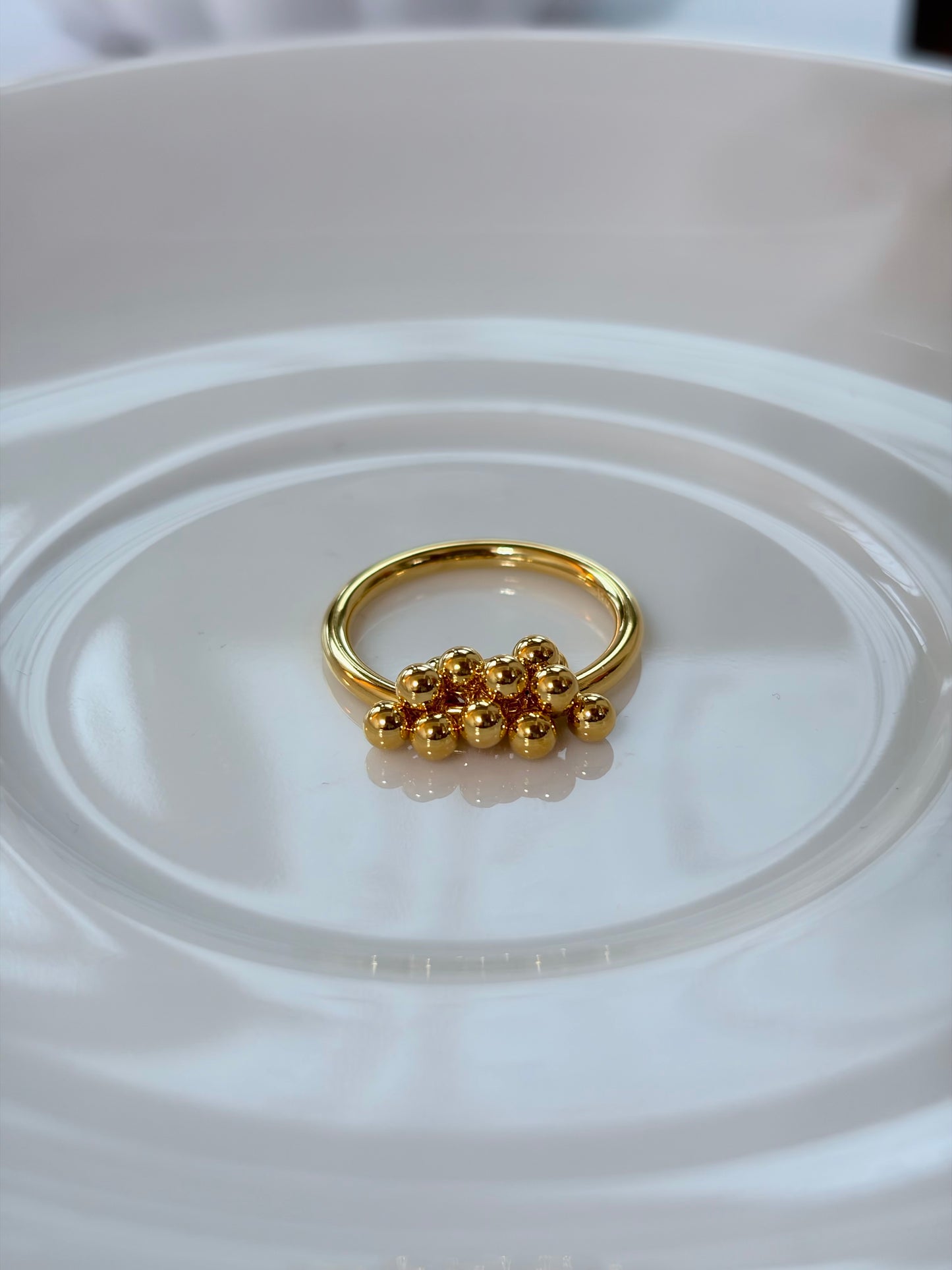 柔光葡萄串珠戒指