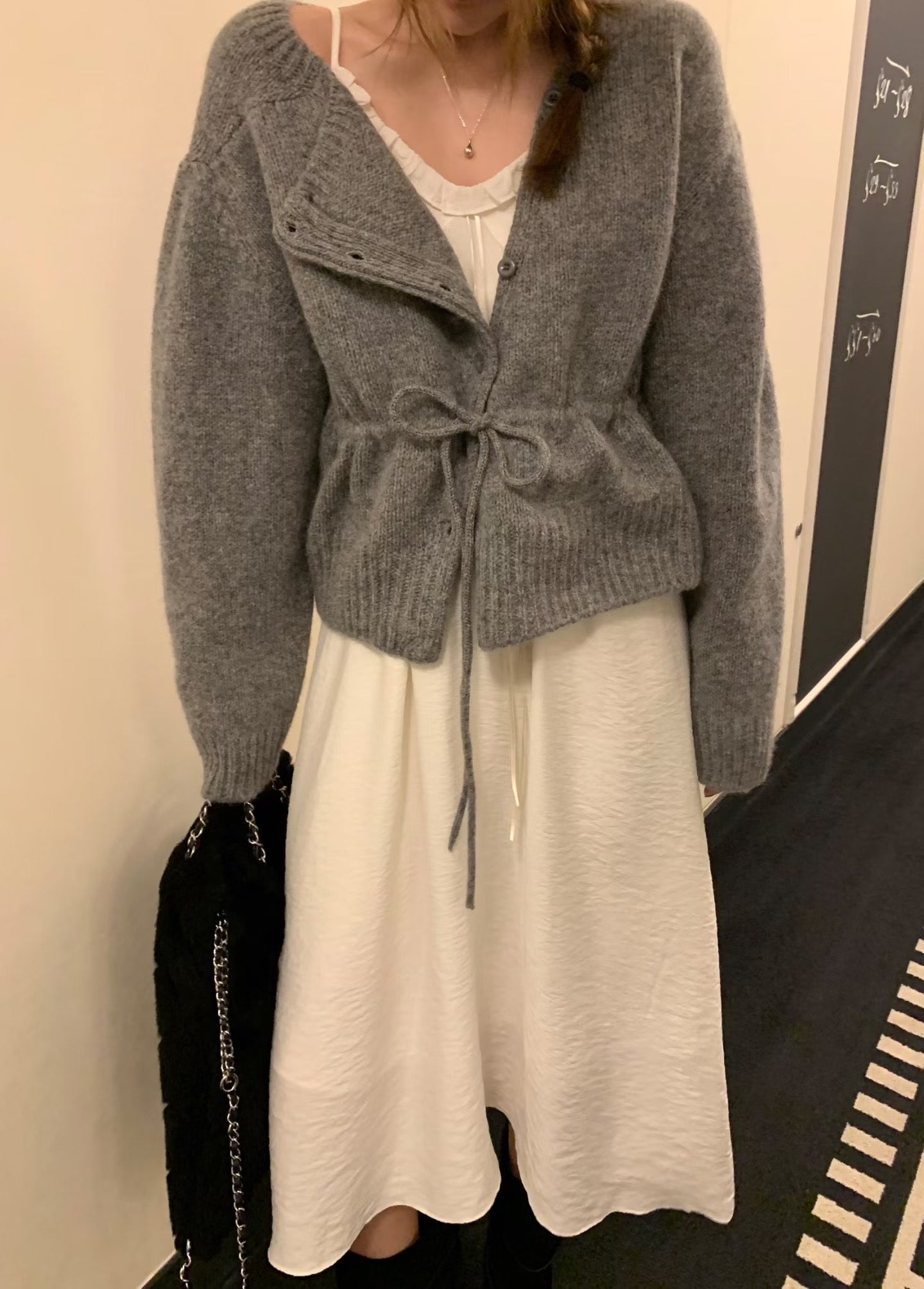 100%羊毛🦙溫柔綁帶抽繩針織外套