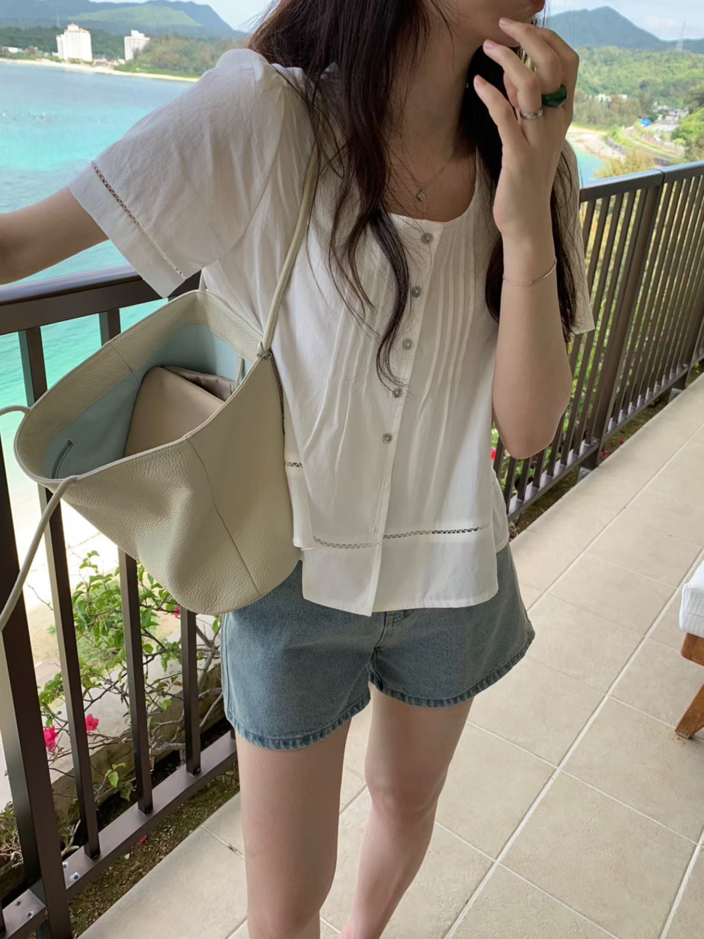 J02夏日必備☀️香榭午後丹寧短褲