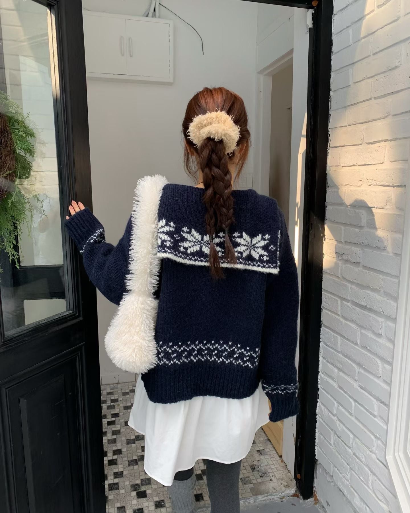 北歐風雪花❄️翻領開衫