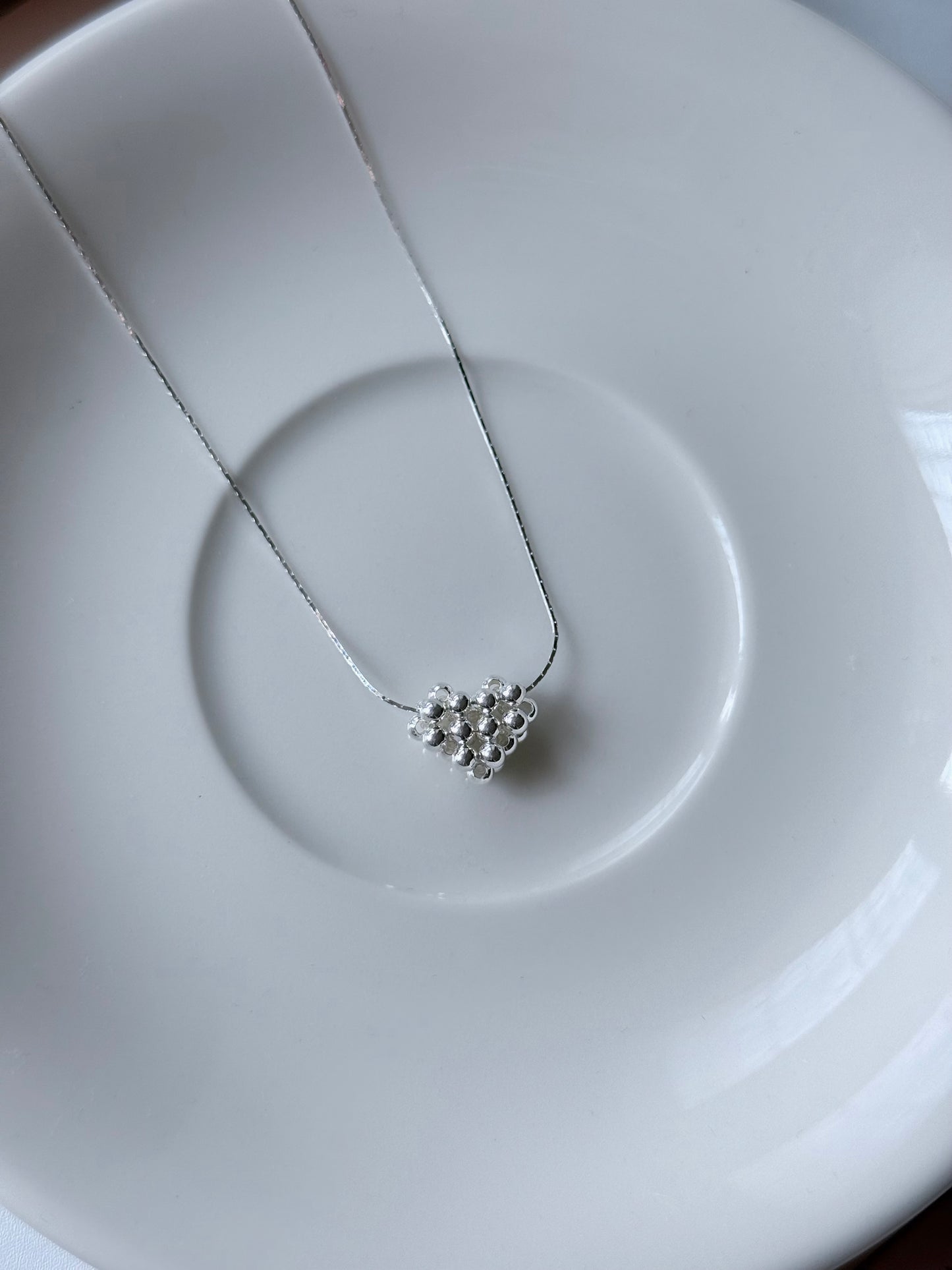 銀珠愛心項鍊Bubble Heart  Necklace