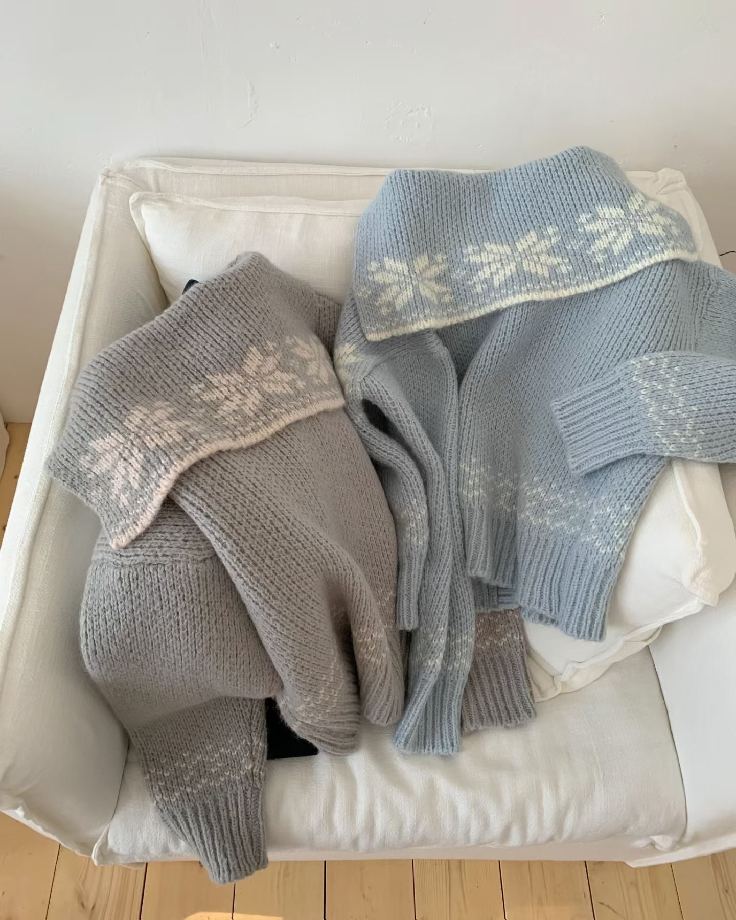 北歐風雪花❄️翻領開衫