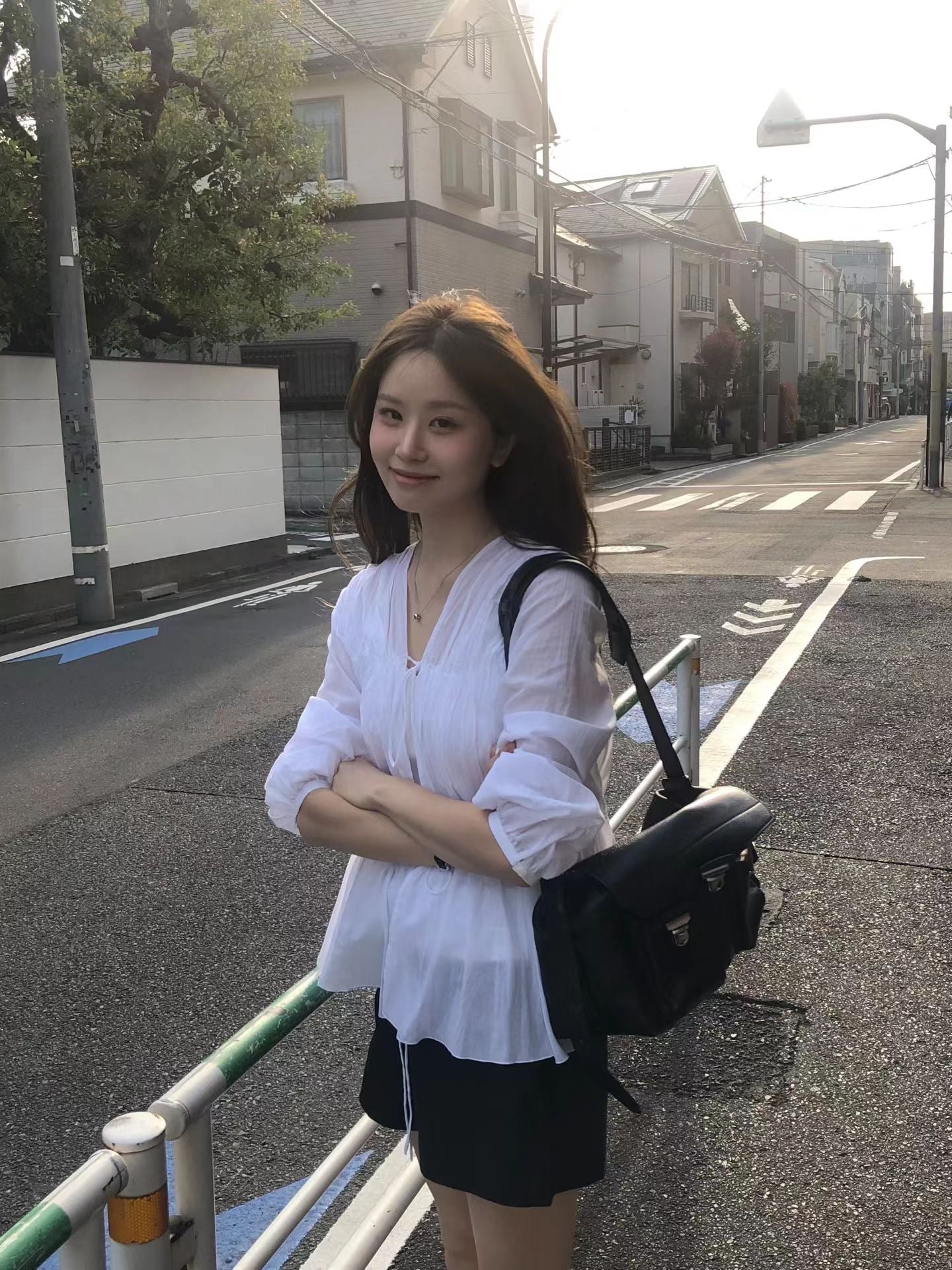 【現貨🍦】A16法式溫柔皺摺綁帶襯衫