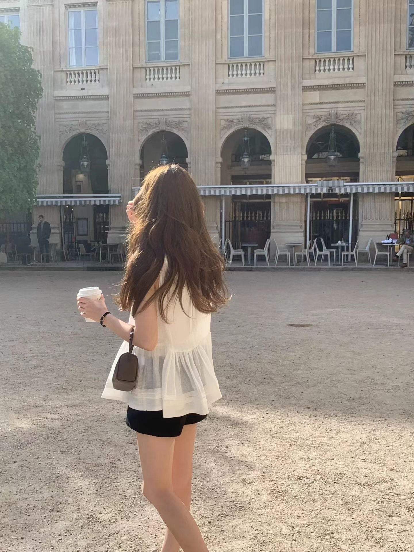 【現貨🍦】Y46法式奶油傘擺背心