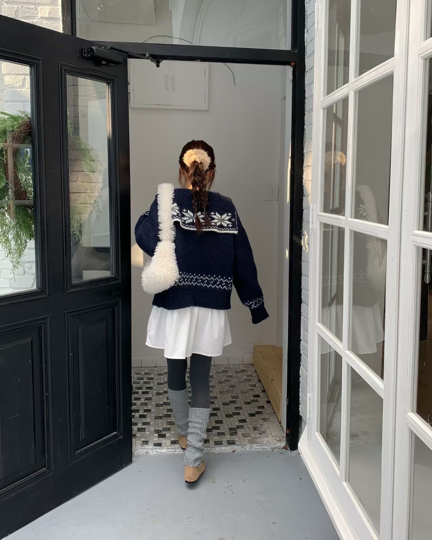 北歐風雪花❄️翻領開衫