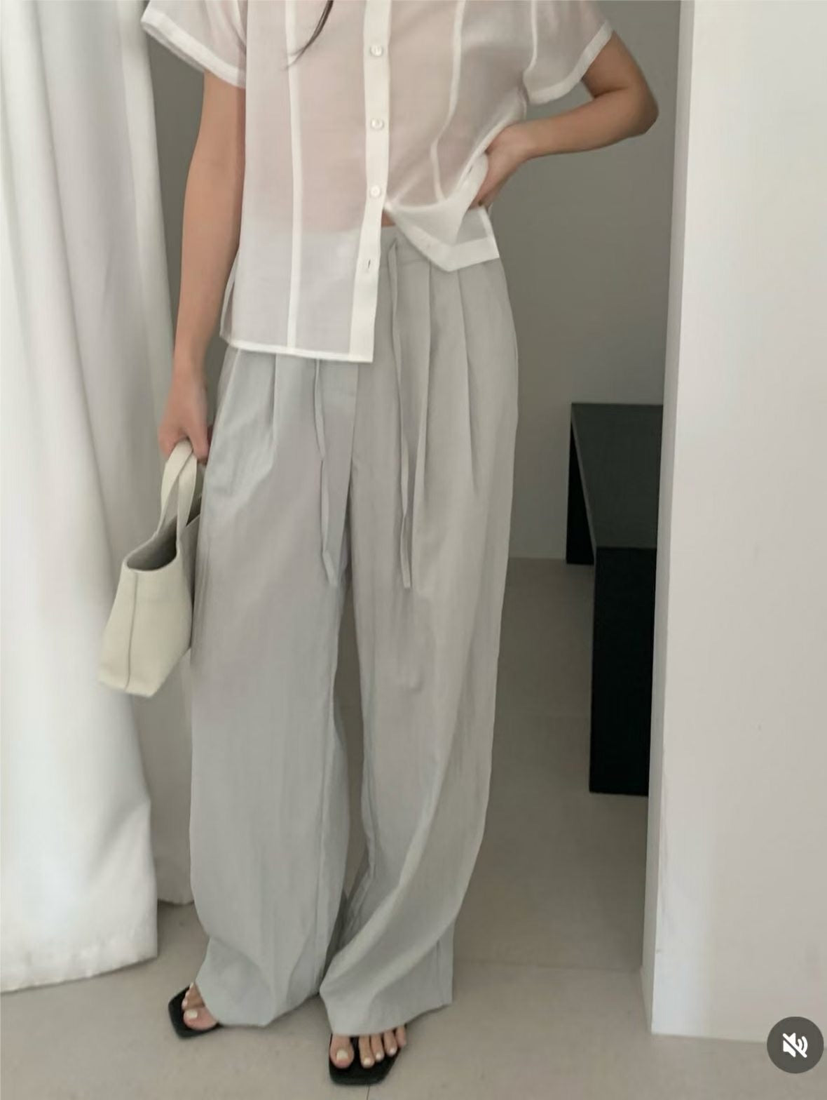 J06夏日必備☀️法式天絲涼感舒服褲