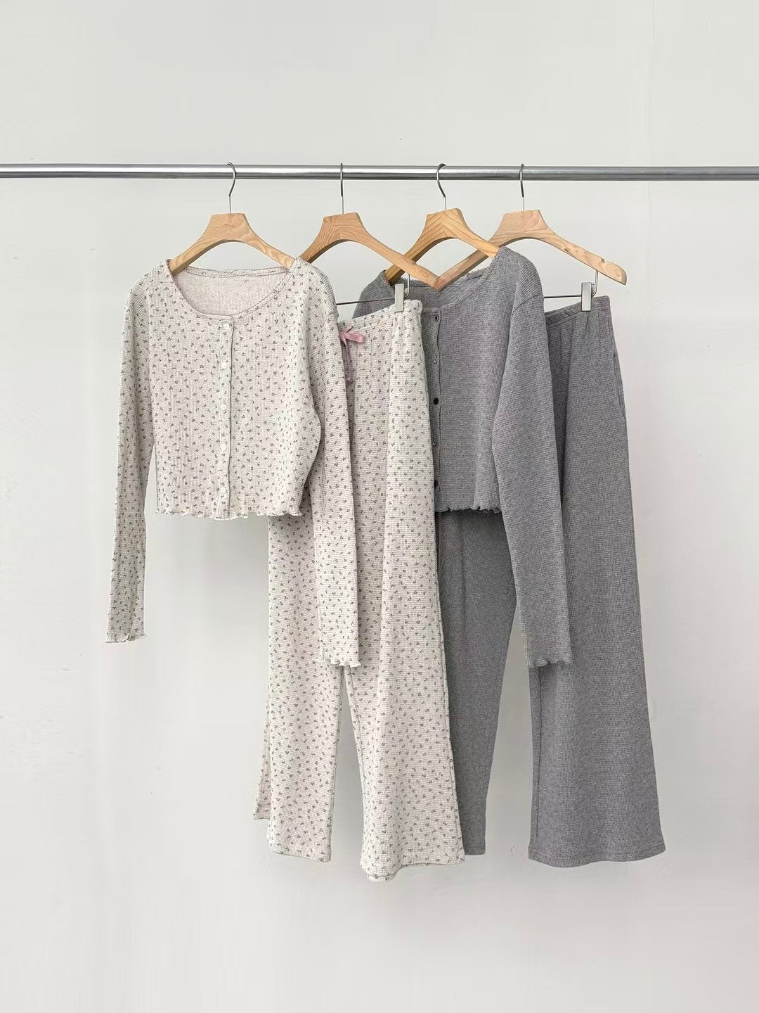 花朵羅紋睡衣套裝