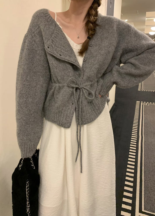 100%羊毛🦙溫柔綁帶抽繩針織外套