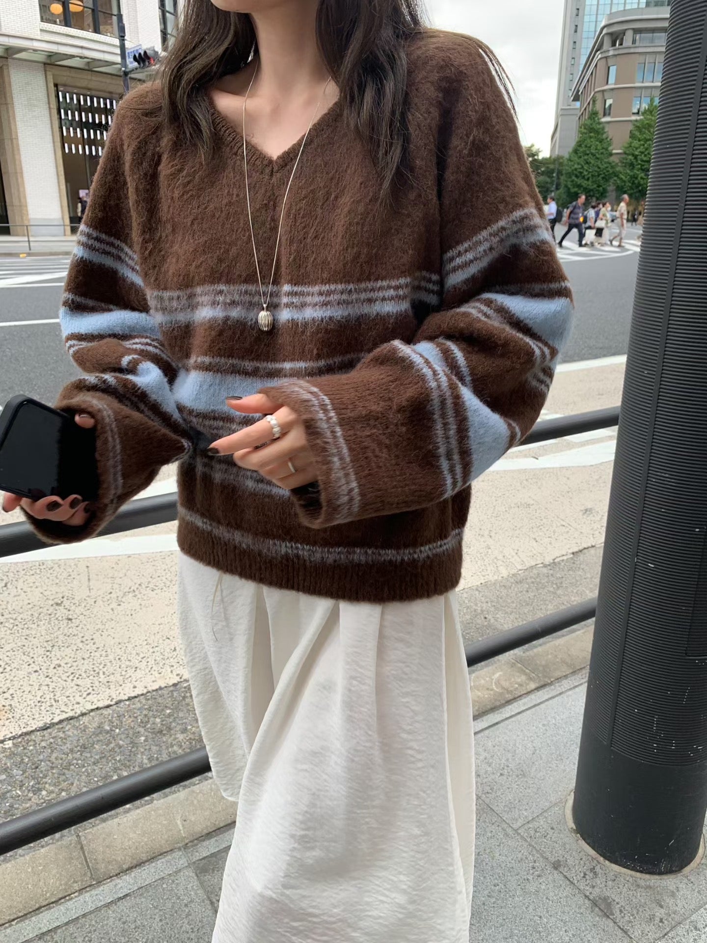 羊駝毛混紡針織上衣