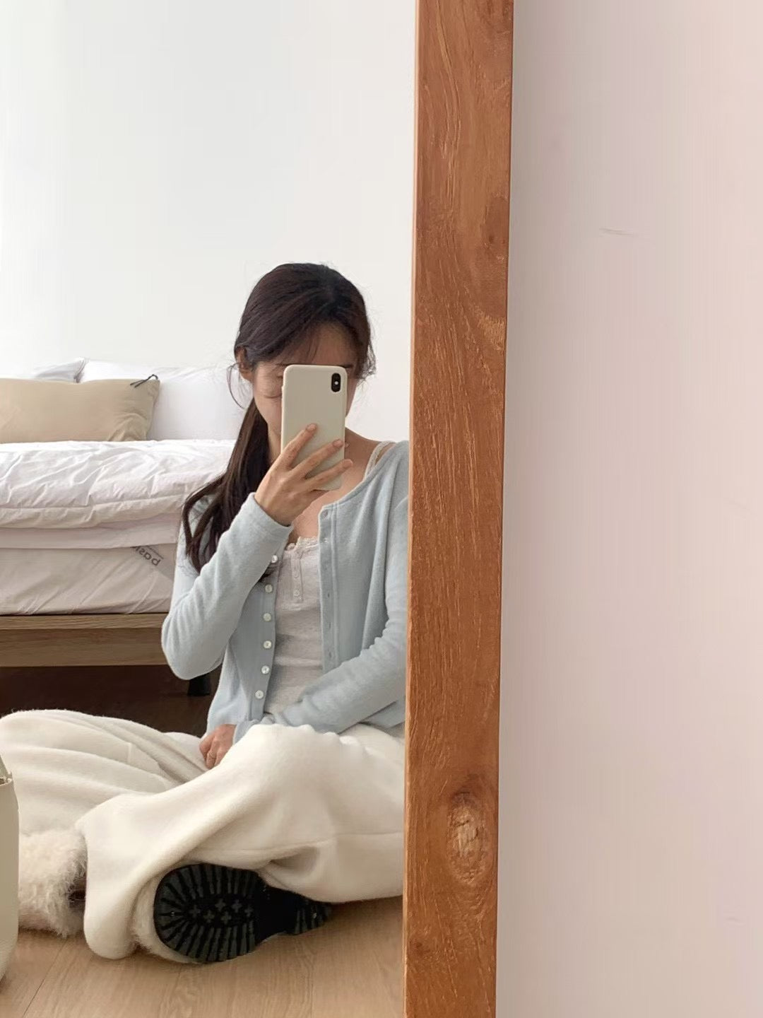 安哥拉羊毛針織開襟衫