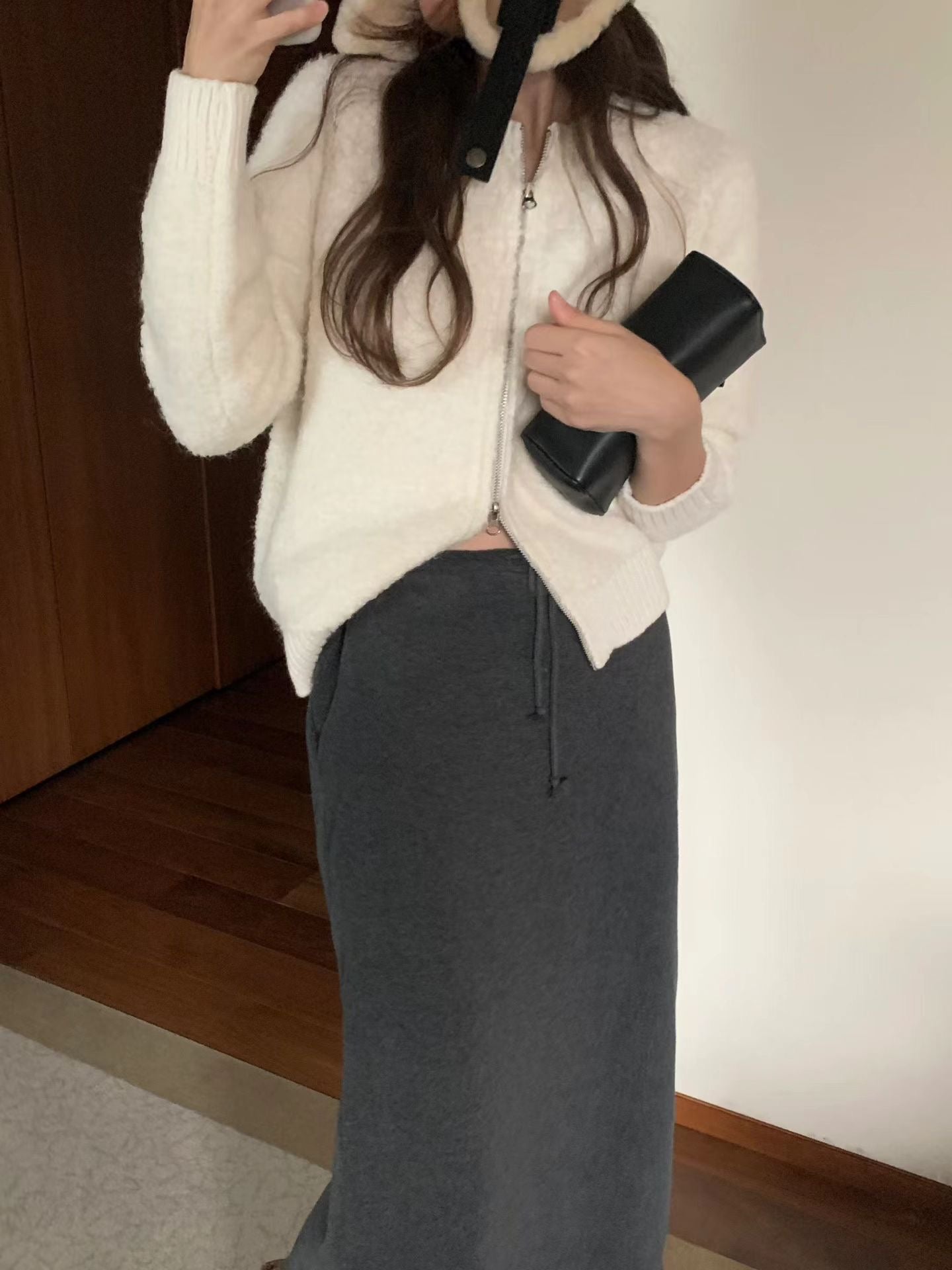 療癒色系🩵寶寶藍圈圈毛毛衣開衫