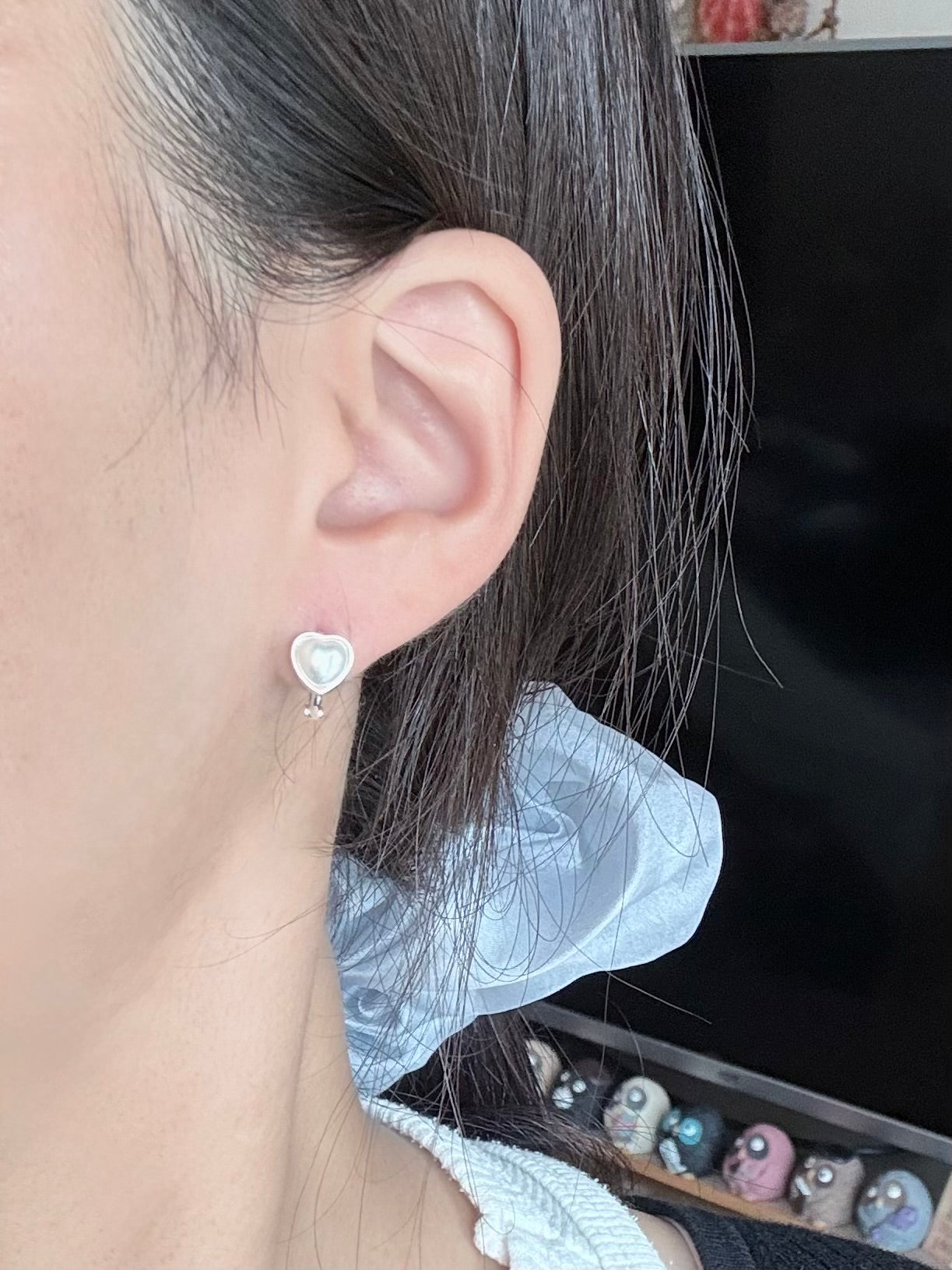 愛心珍珠耳扣💛Heart Pearl Earrings