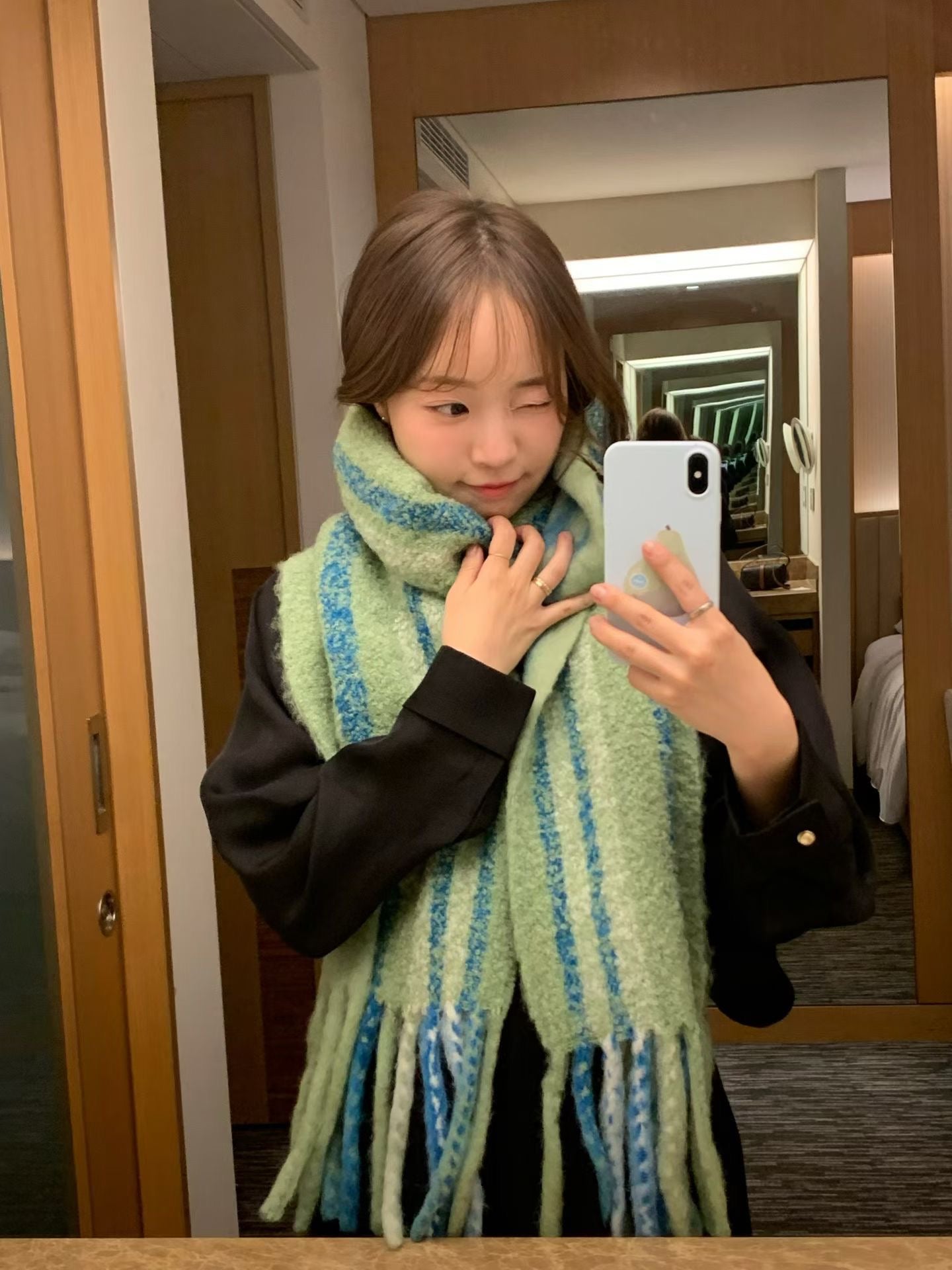 超級可愛柔軟的混色雙面羊毛圍巾🧣