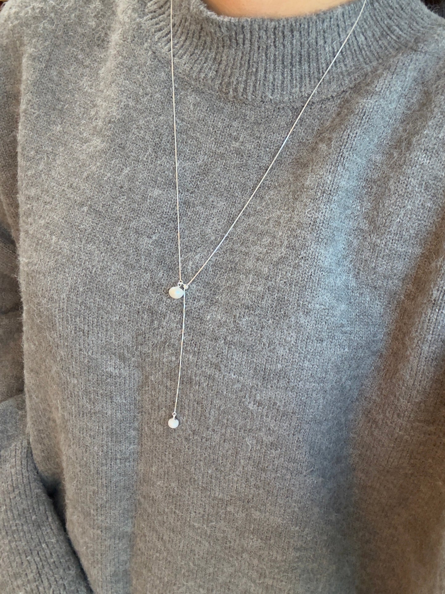 氣質穿搭必備 淡水珍珠調節長鏈毛衣鏈🫧