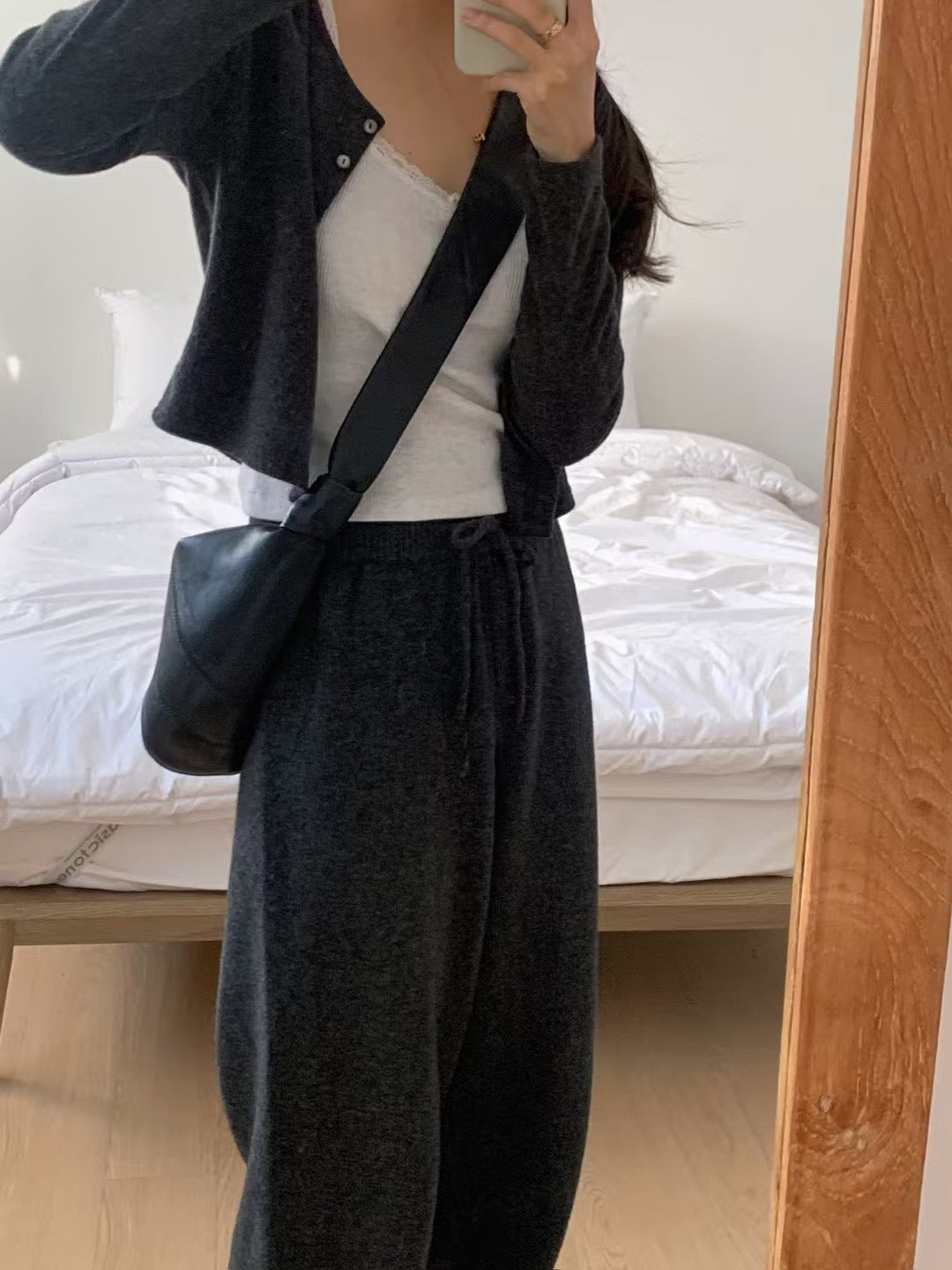 安哥拉羊毛針織開襟衫