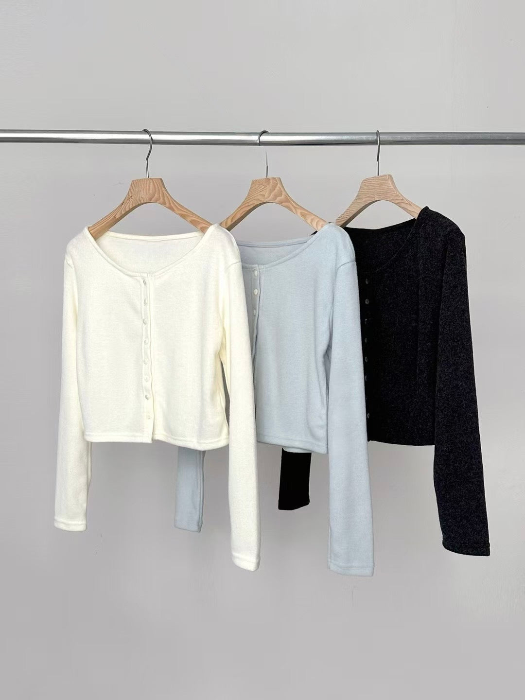 安哥拉羊毛針織開襟衫