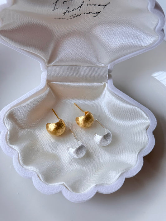 霧面橢圓豆豆耳環💫Matte Oval Bean Earrings