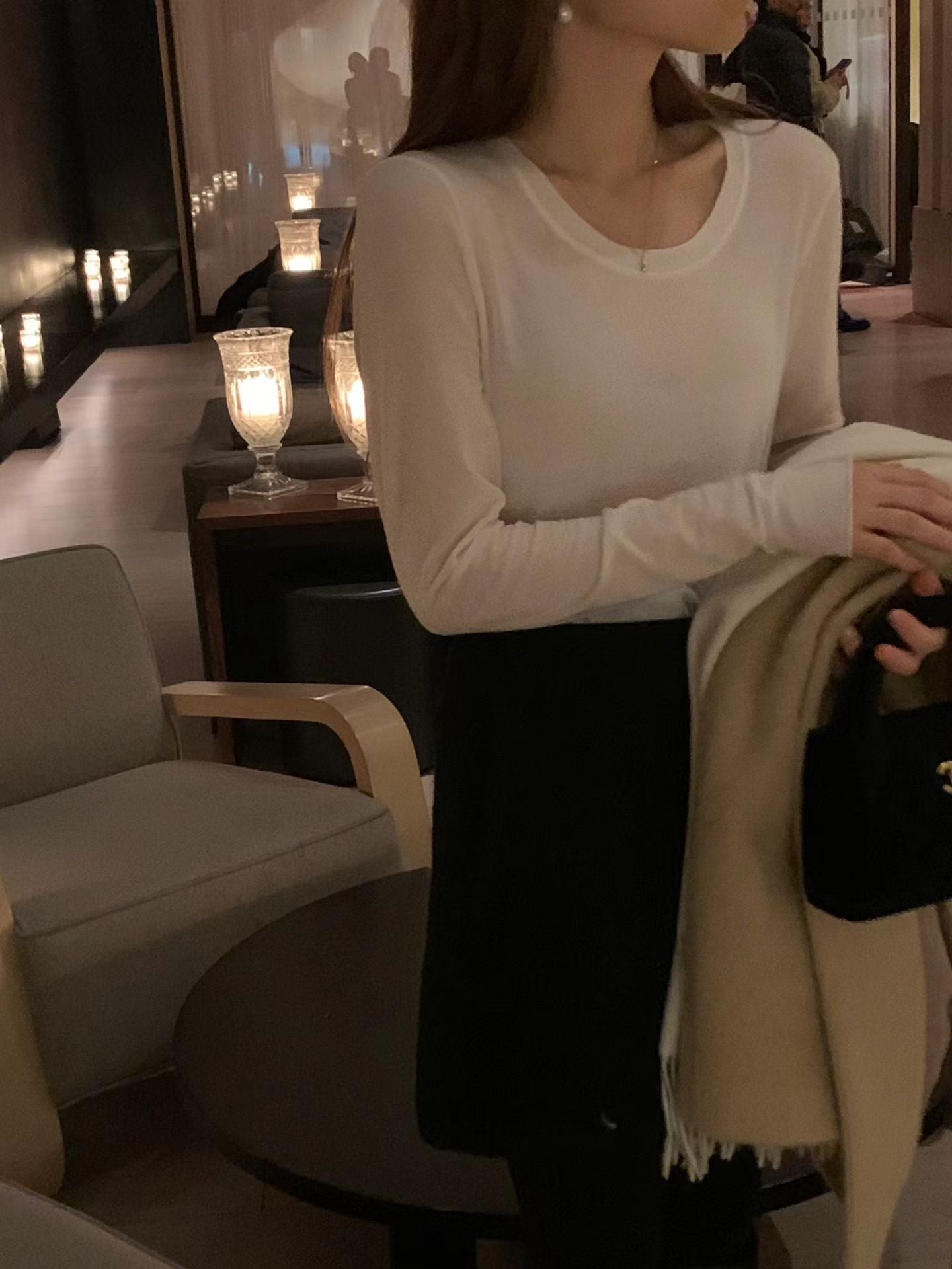 韓國熱銷🔥天絲羊毛圓領打底衣