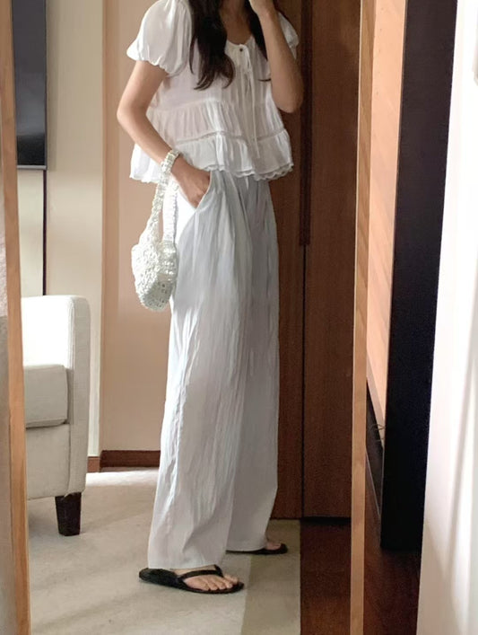 J06夏日必備☀️法式天絲涼感舒服褲