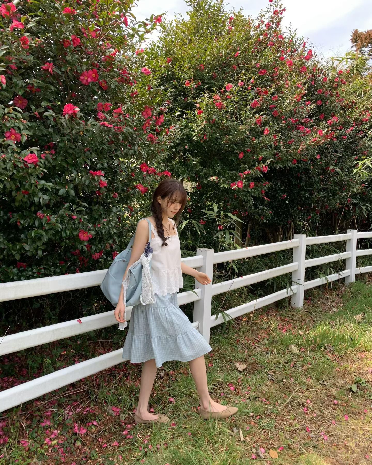 【現貨🍦】A62超級可愛💓復古格紋中長裙