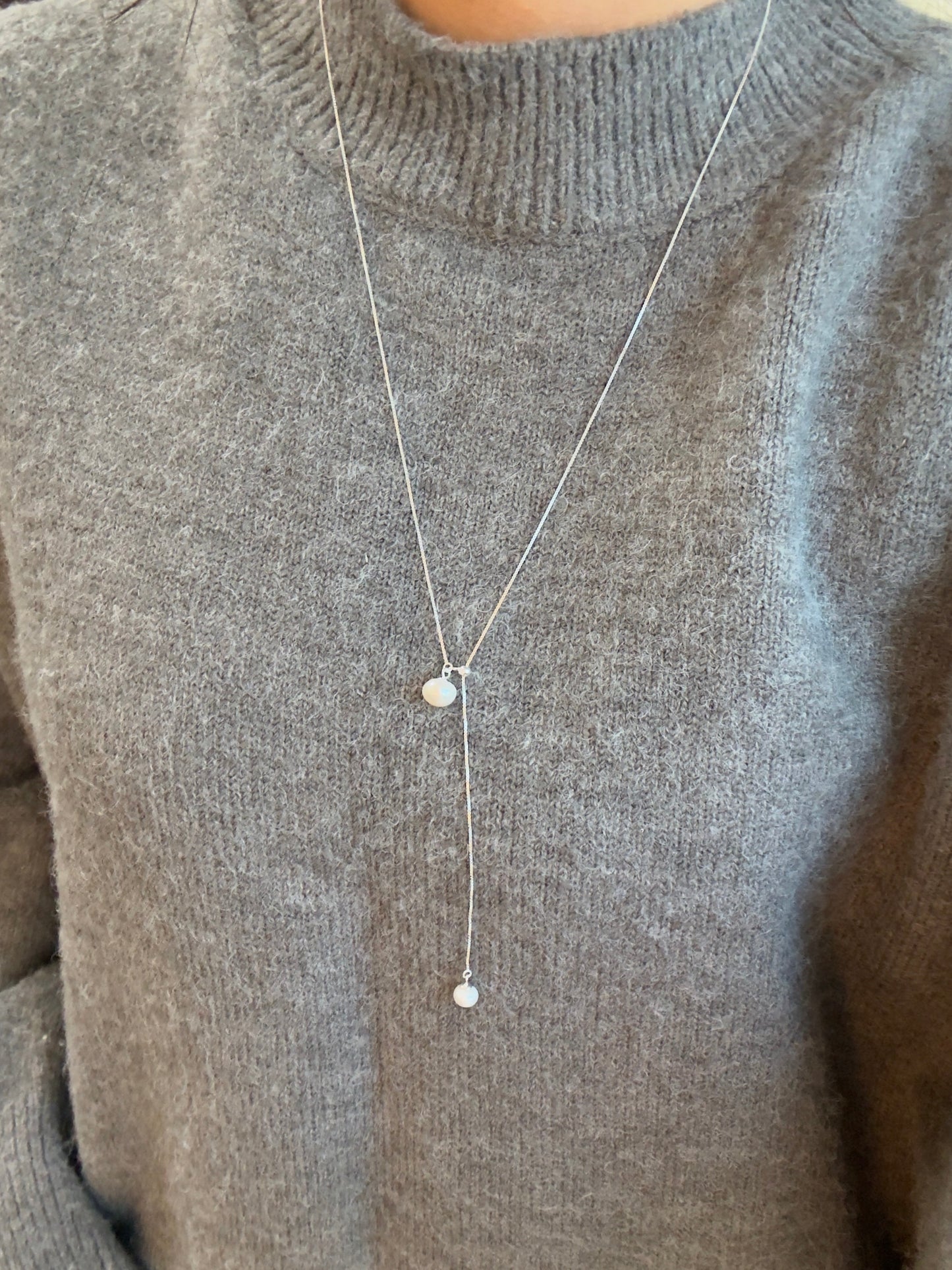 氣質穿搭必備 淡水珍珠調節長鏈毛衣鏈🫧