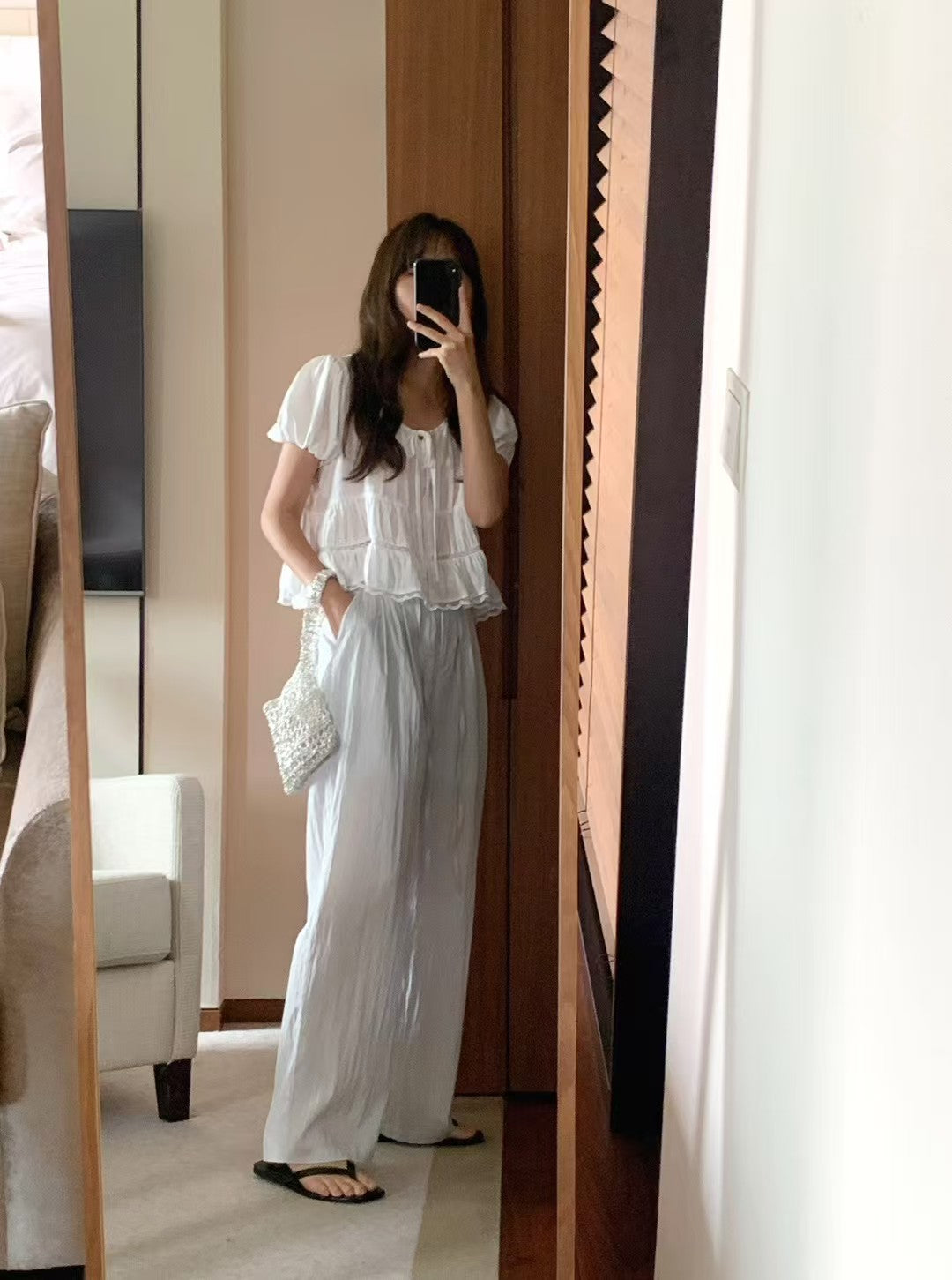 J06夏日必備☀️法式天絲涼感舒服褲