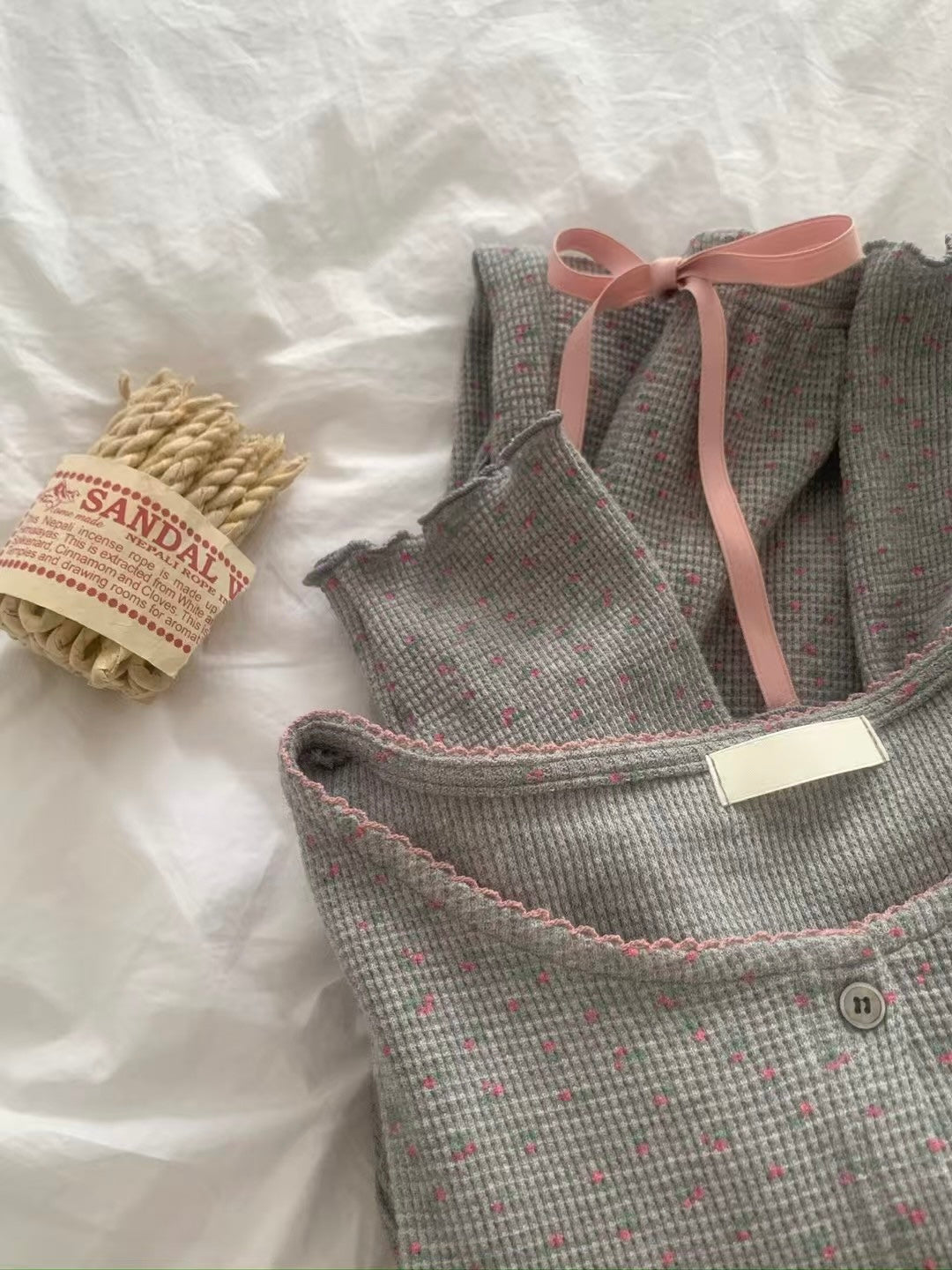 花朵羅紋睡衣套裝