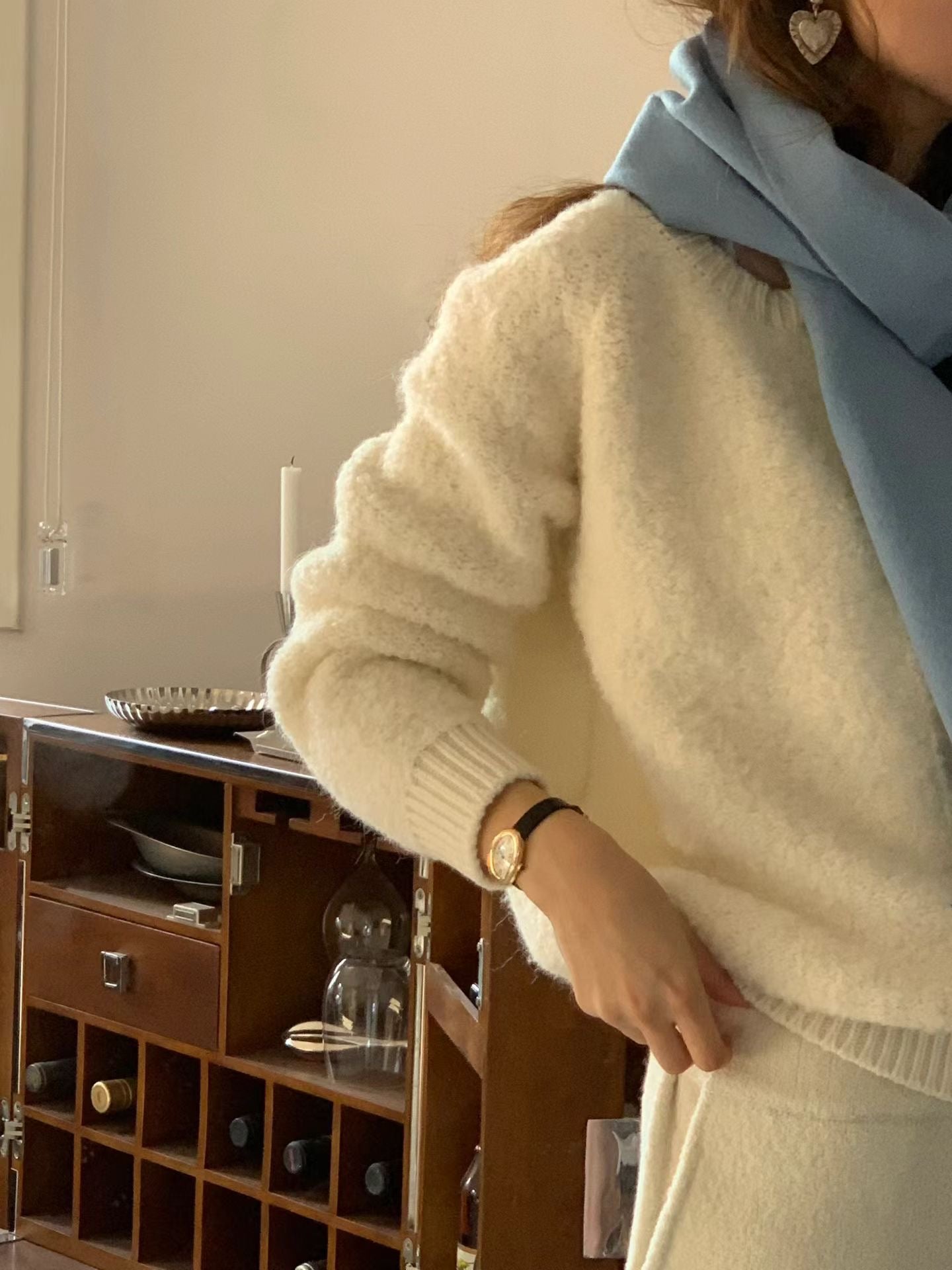 療癒色系🩵寶寶藍圈圈毛毛衣開衫