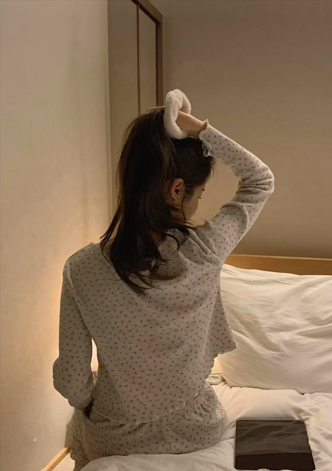 花朵羅紋睡衣套裝