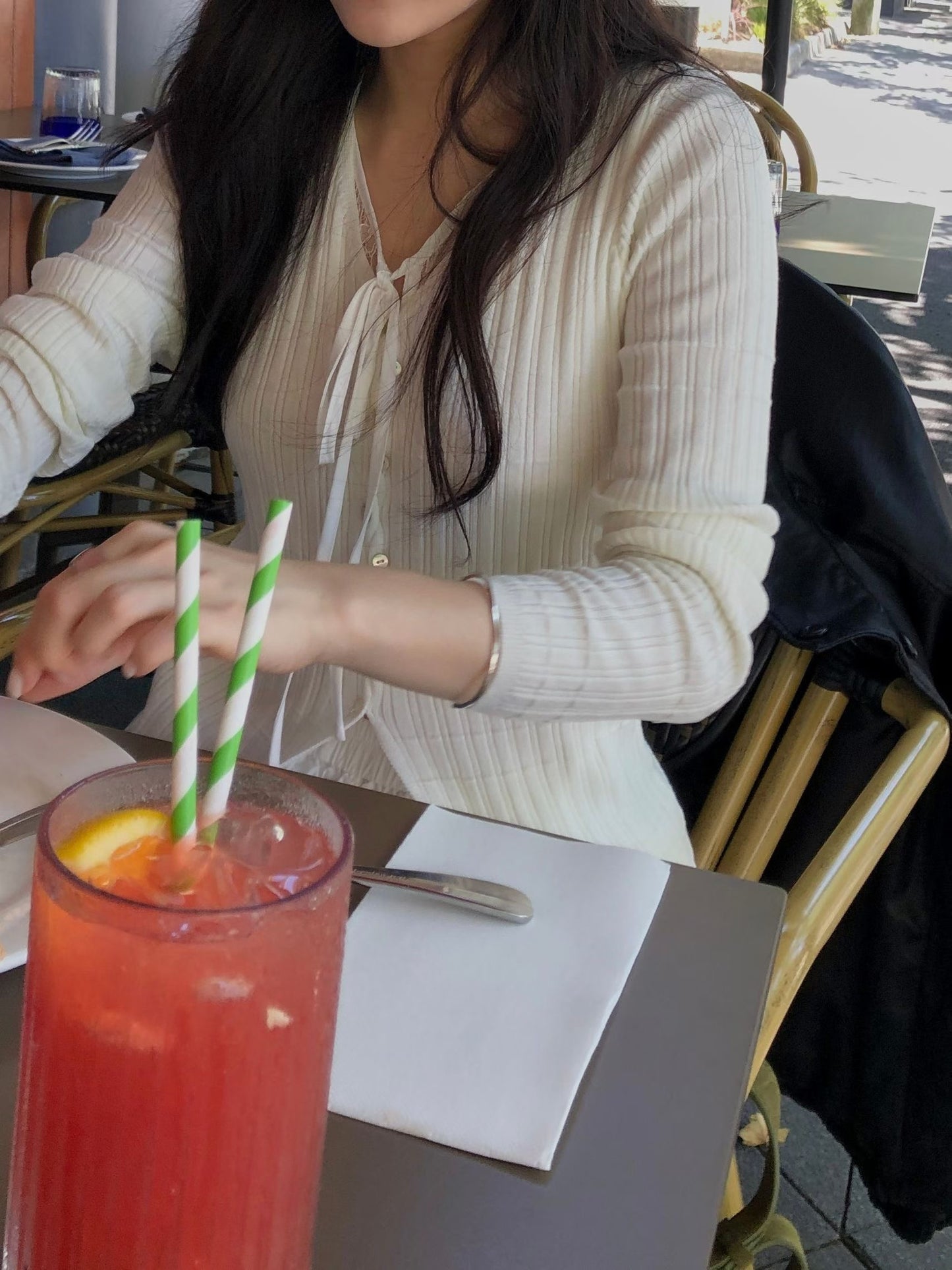 F01針織蕾絲彈性上衣