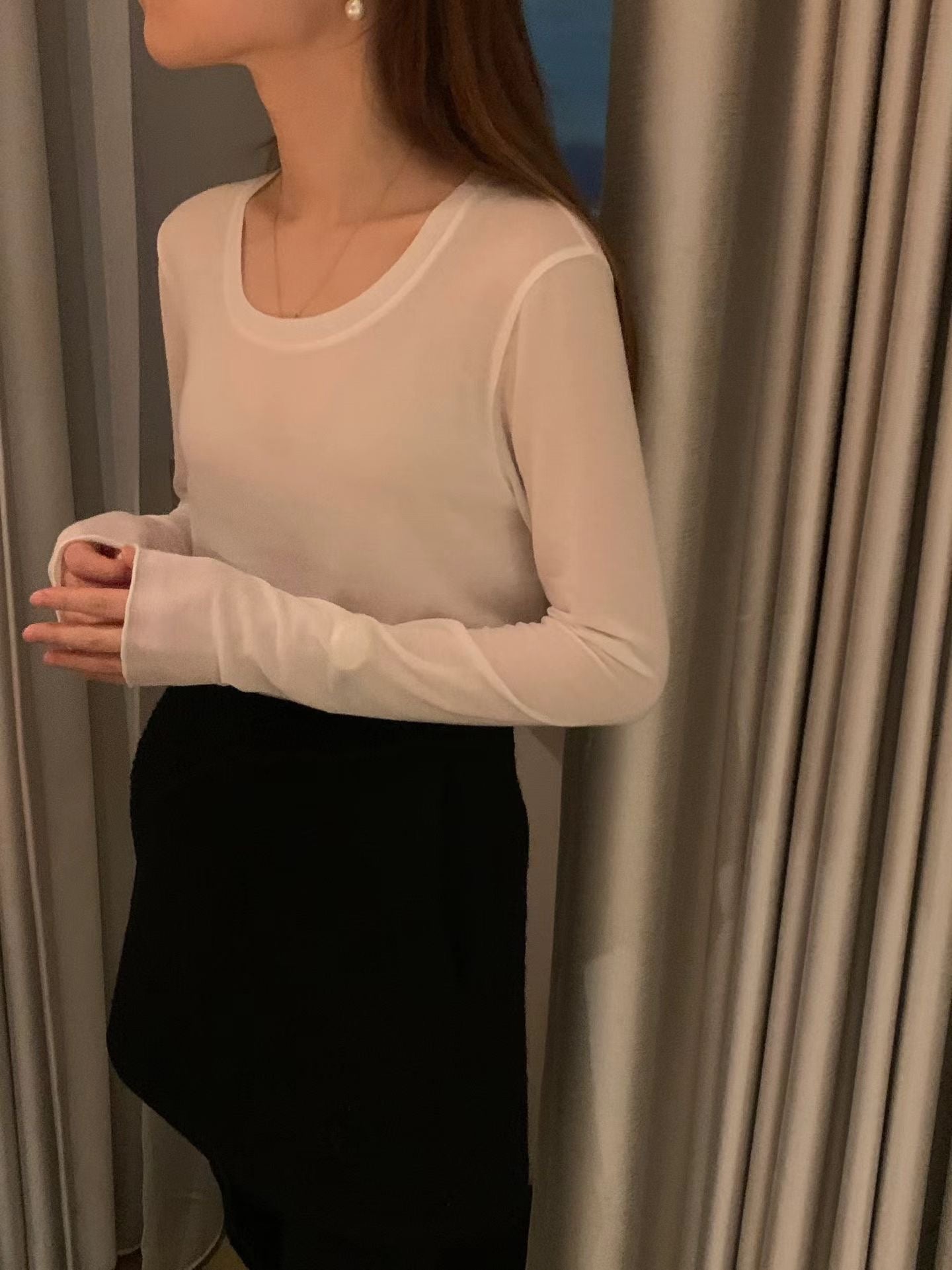 韓國熱銷🔥天絲羊毛圓領打底衣