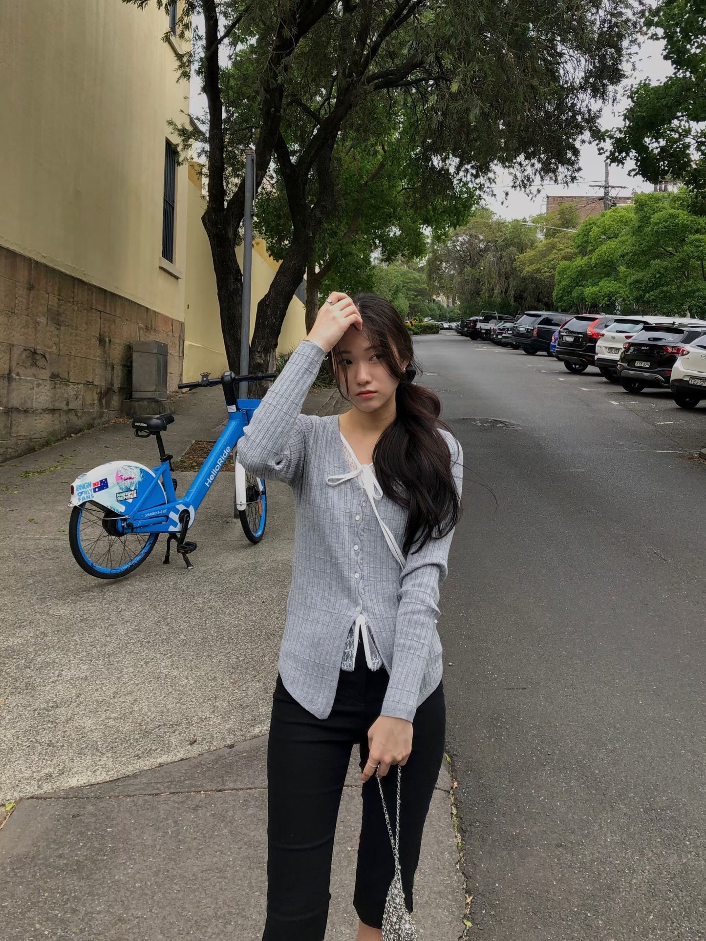 F01針織蕾絲彈性上衣