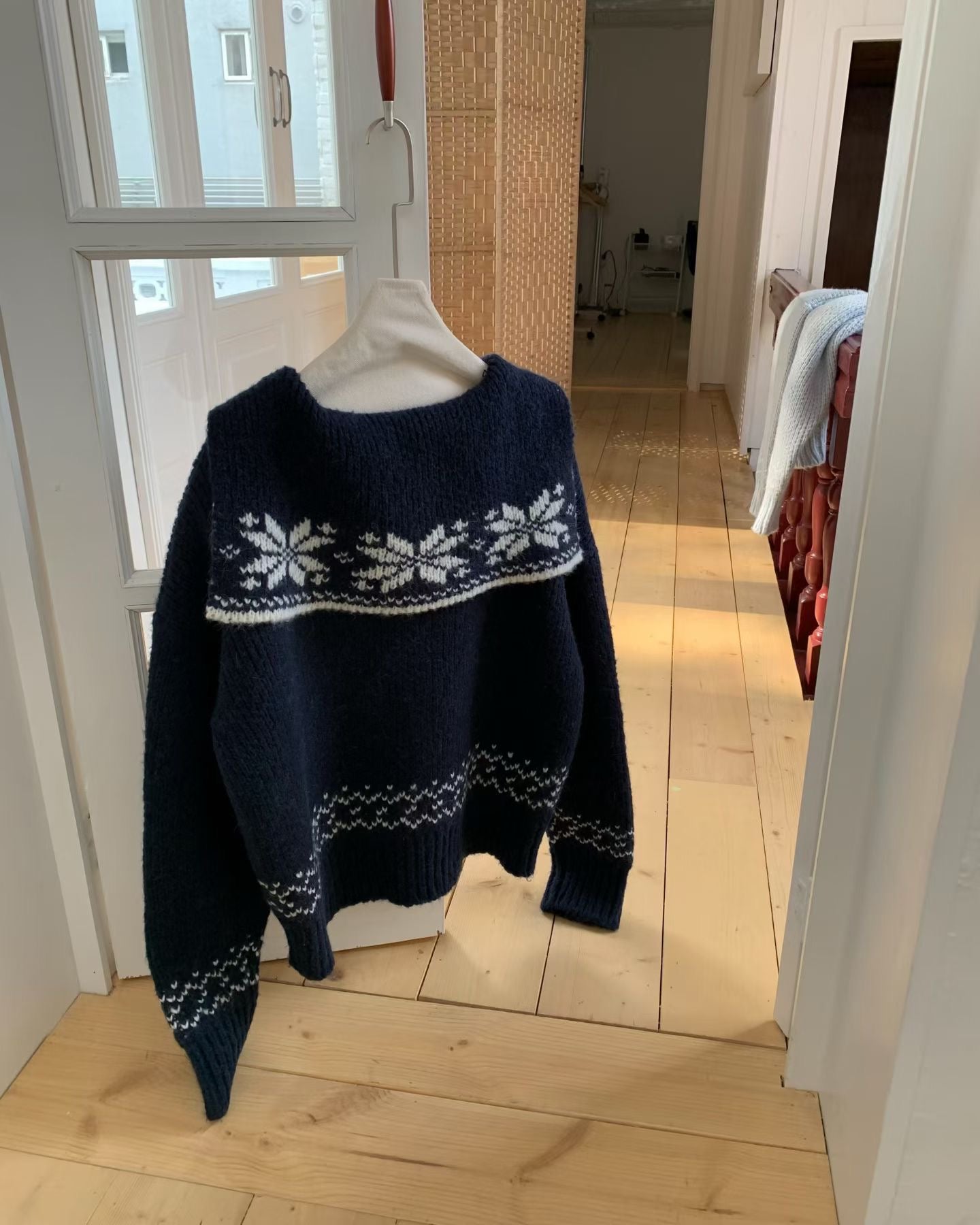 北歐風雪花❄️翻領開衫