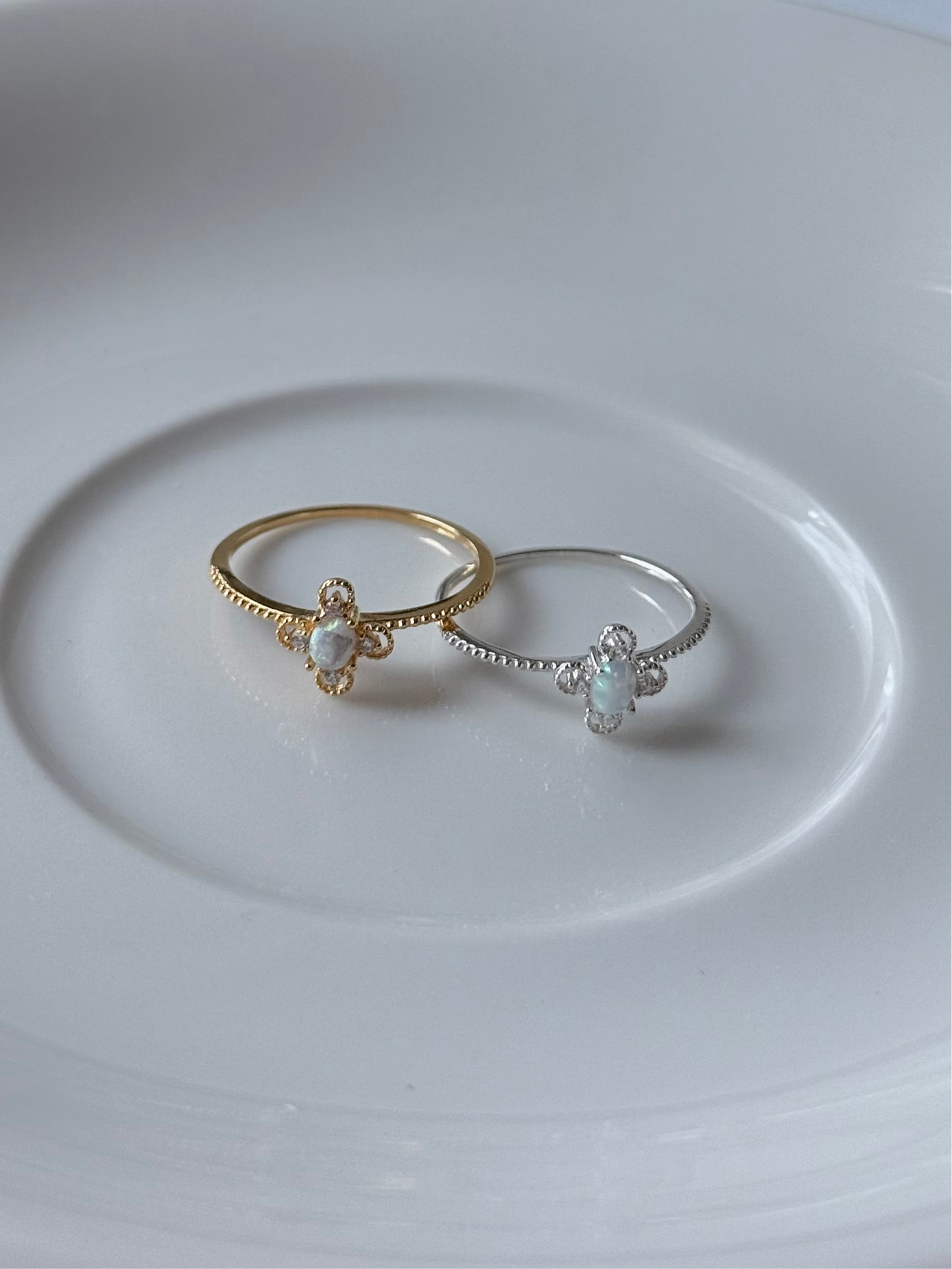 簡約復古歐泊石戒指